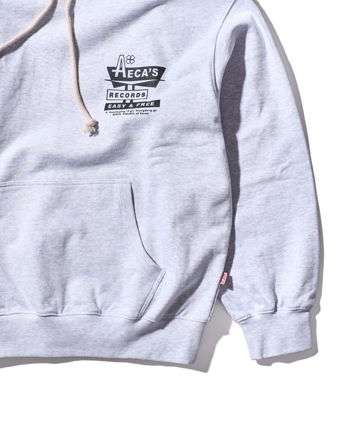 에이카화이트(AECA) AECA RECORD SHOP SWEAT HOODIE-LIGHT GREY