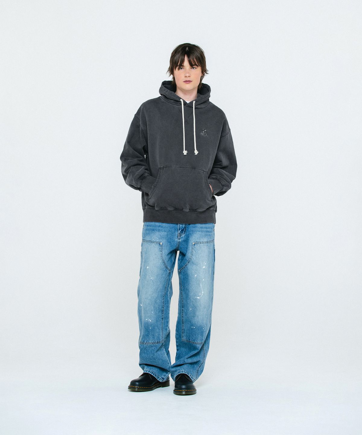 에이카화이트(AECA) EVERYDAY AECA CLOVER HOODIE-WASHED CHARCOAL