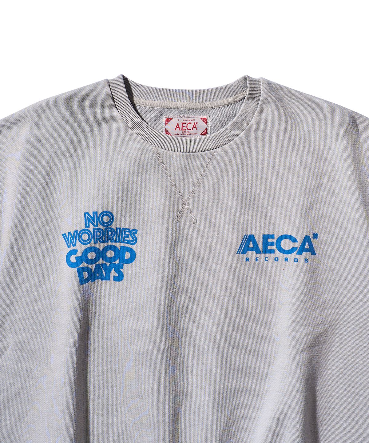 에이카화이트(AECA) AECA RECORD SHOP PHOTO SWEAT SHIRT-WASHED GREY