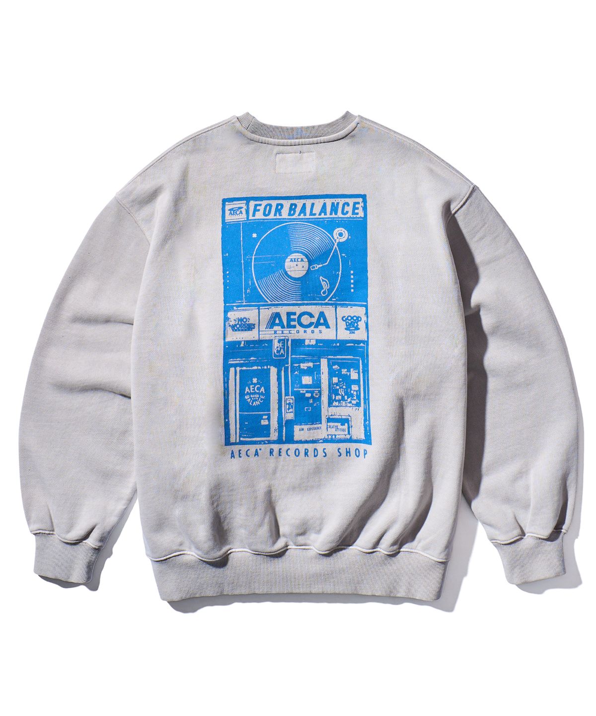 에이카화이트(AECA) AECA RECORD SHOP PHOTO SWEAT SHIRT-WASHED GREY
