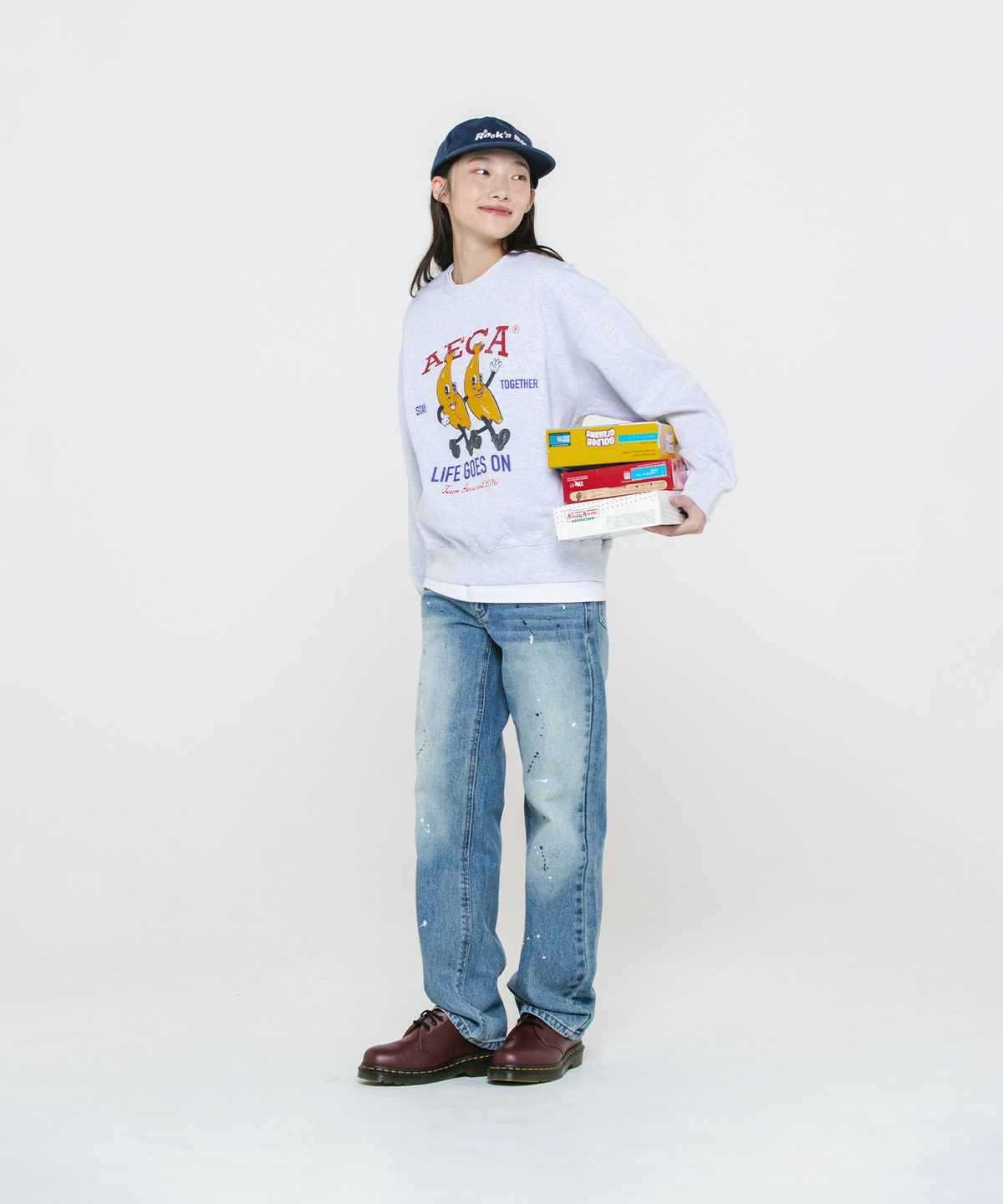 에이카화이트(AECA) STAY TOGETHER SWEAT SHIRT-LIGHT GREY