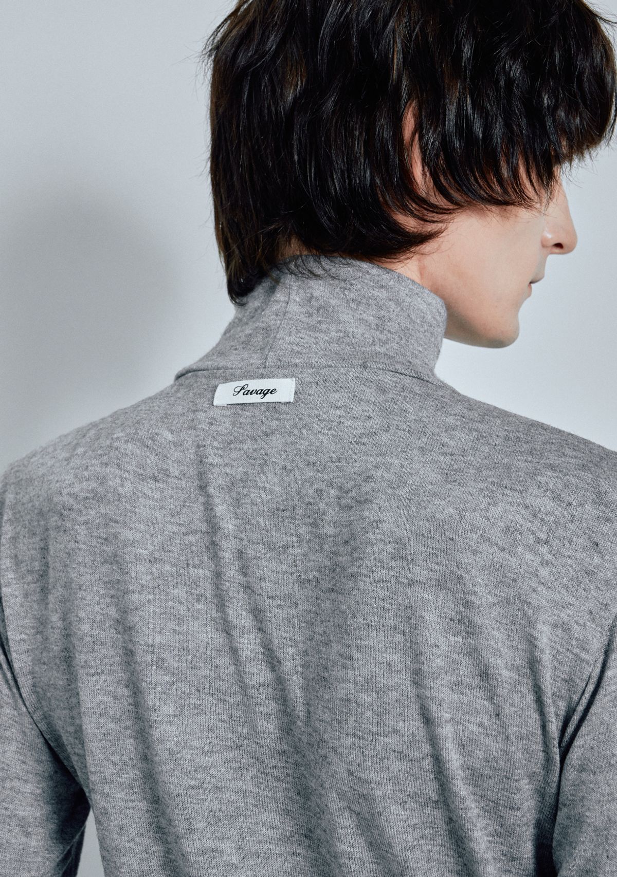 세비지(SAVAGE) Turtle Neck Jersey - Grey