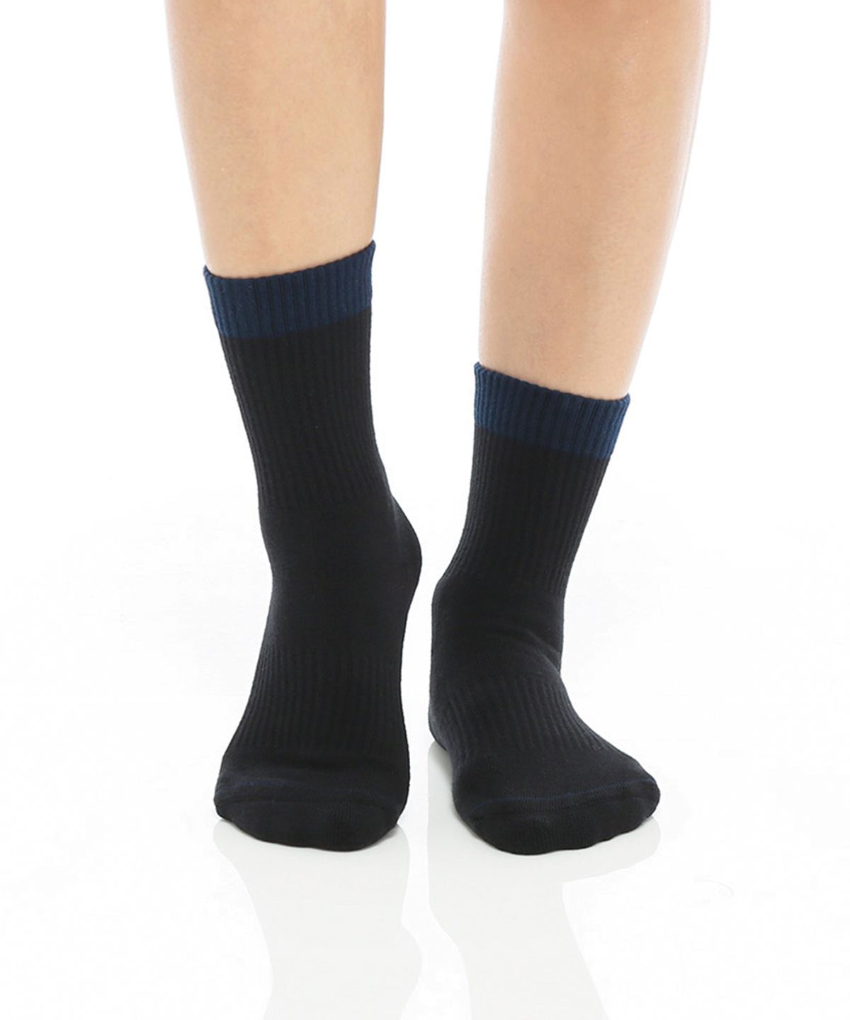 떰토(THUMBTOE) Navy Black 스포츠 쿠션 크루삭스 무봉제 심리스 양말