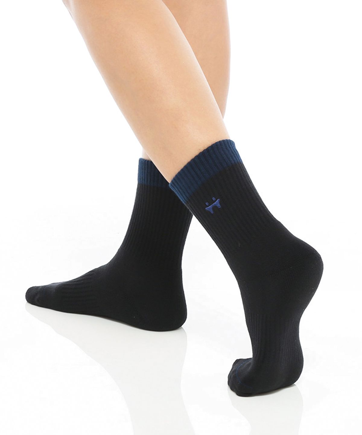 떰토(THUMBTOE) Navy Black 스포츠 쿠션 크루삭스 무봉제 심리스 양말