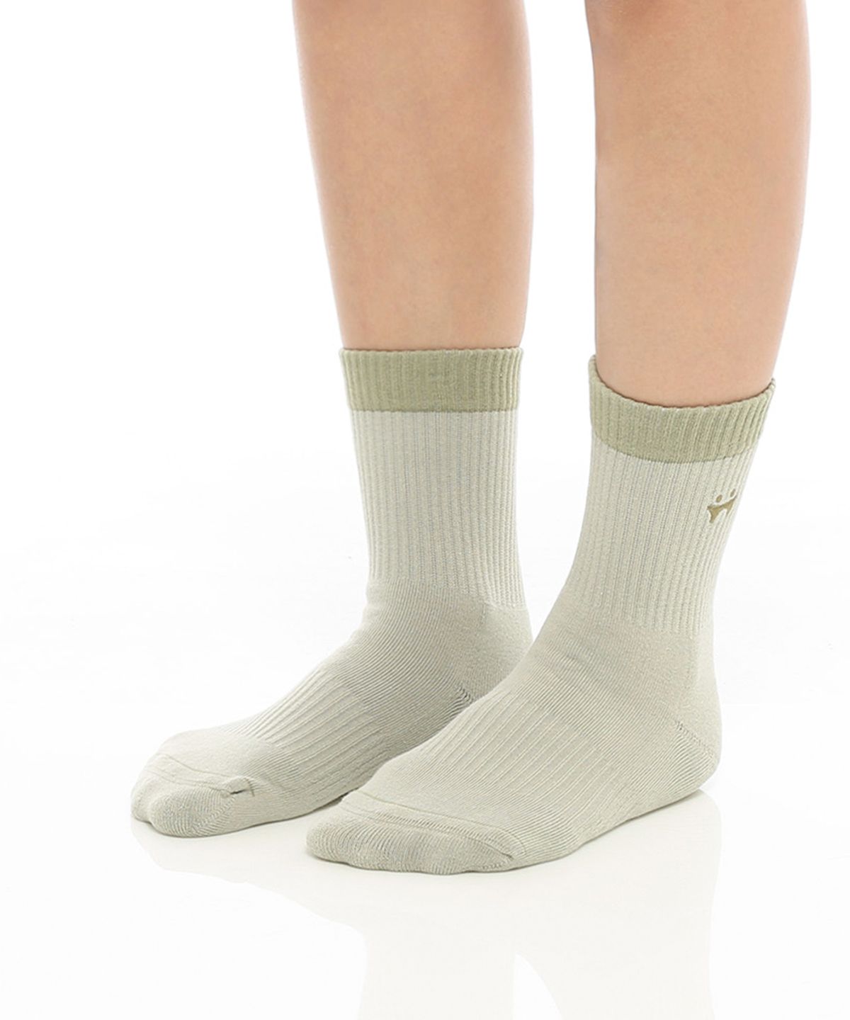 떰토(THUMBTOE) Olive Green 스포츠 쿠션 크루삭스 무봉제 심리스 양말