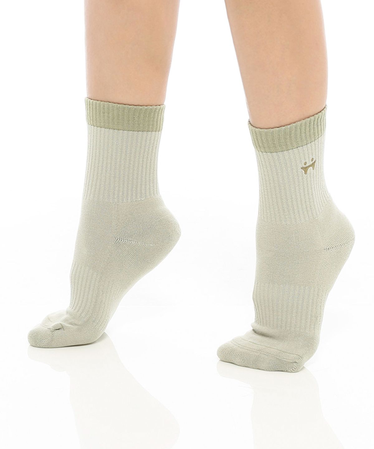 떰토(THUMBTOE) Olive Green 스포츠 쿠션 크루삭스 무봉제 심리스 양말