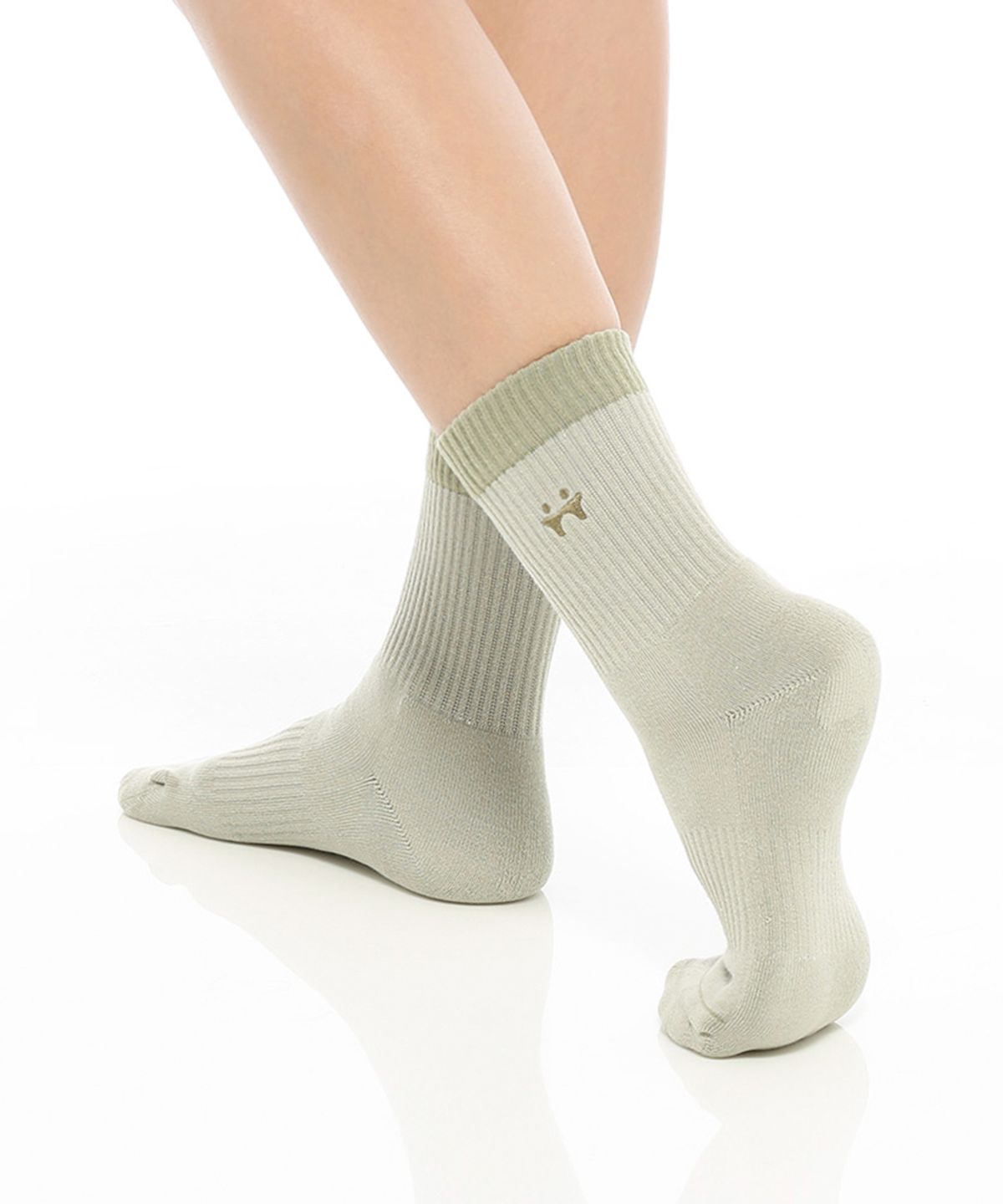 떰토(THUMBTOE) Olive Green 스포츠 쿠션 크루삭스 무봉제 심리스 양말