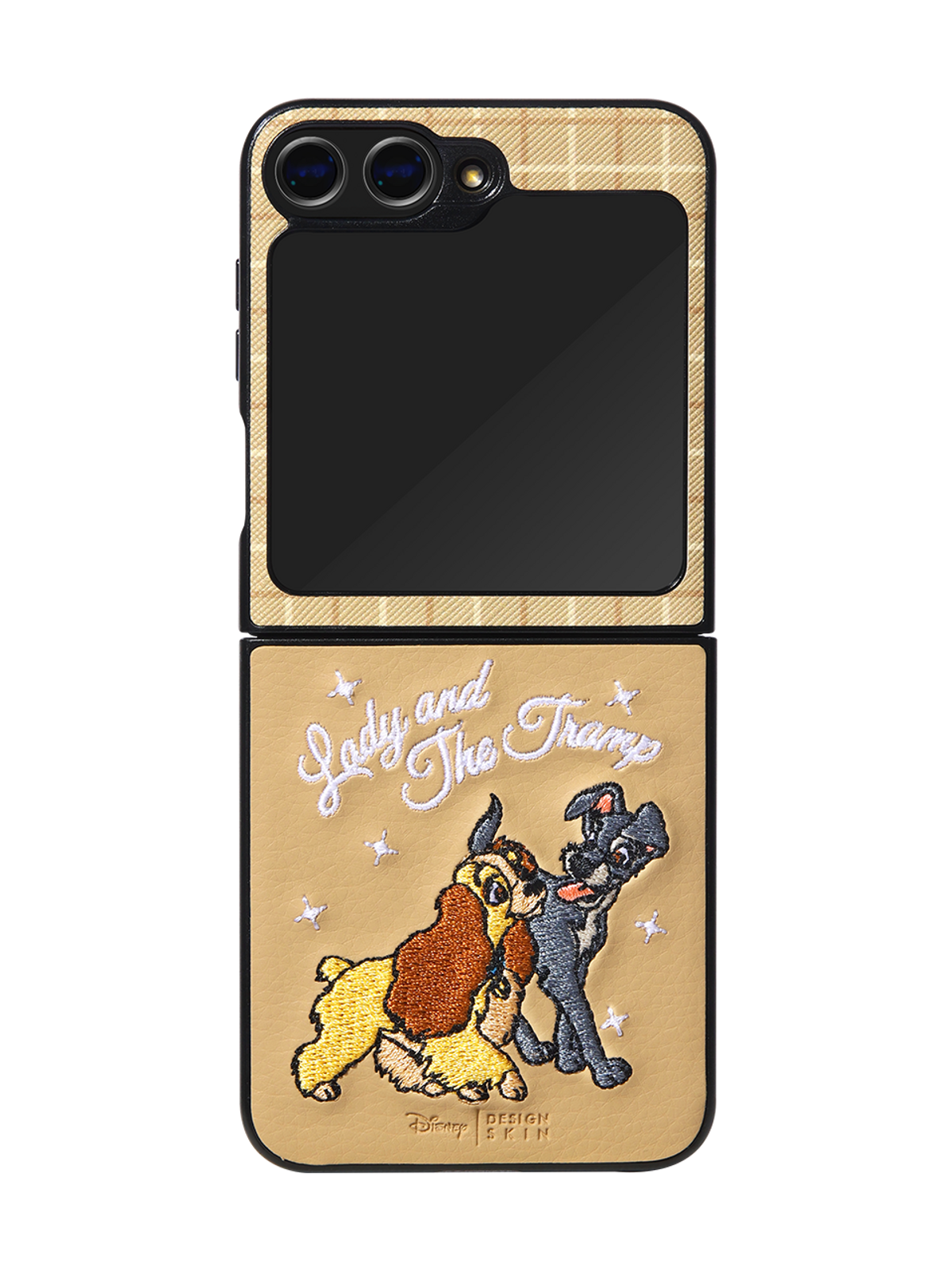 디자인스킨(DESIGNSKIN) [디즈니] 자수 포켓 케이스_캣츠앤독스-브라운/레이디앤더트램프