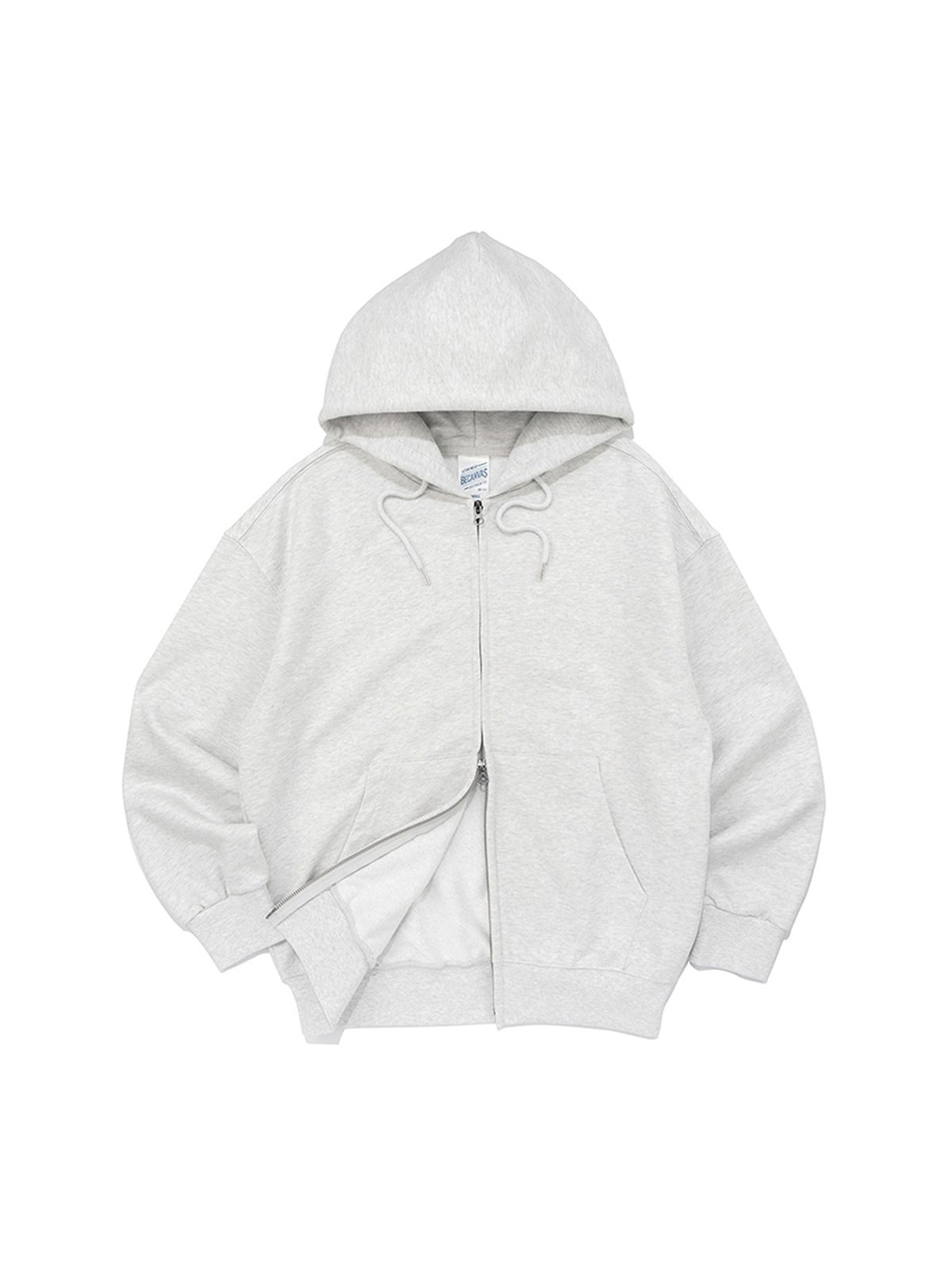 비캔버스(BECANVAS) [SET UP] OVERFIT 2WAY ZIP-UP & STRAIGHT or JOGGER SEWATPANTS - LIGHT MELANGE