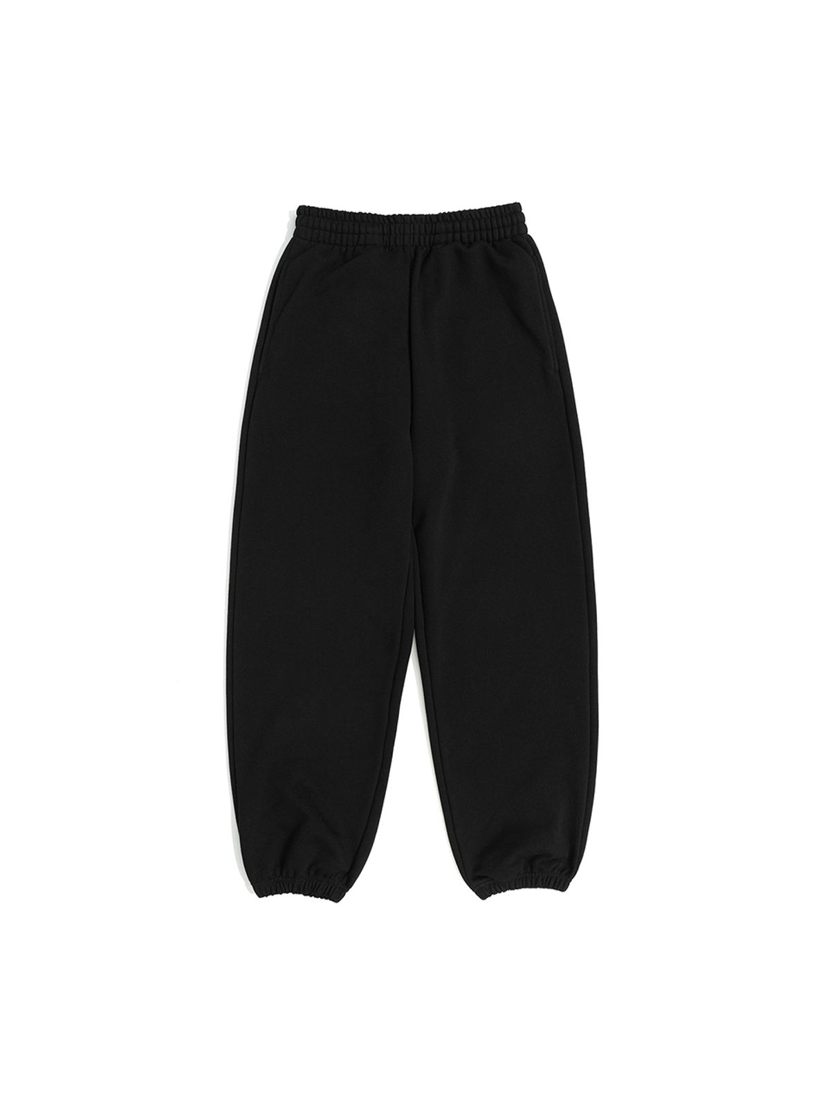 비캔버스(BECANVAS) [SET UP] OVERFIT 2WAY ZIP-UP & STRAIGHT or JOGGER SEWATPANTS - BLACK