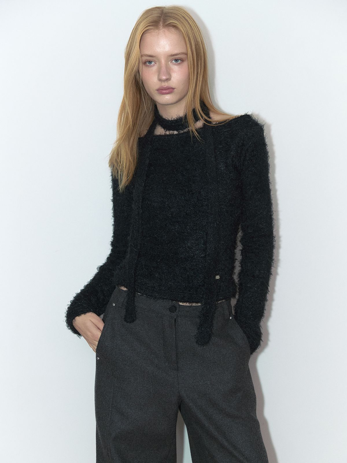아수라(ASURA) STRING HOLE BLING T (BLACK)