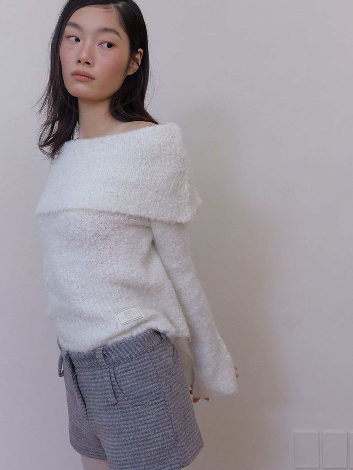 아수라(ASURA) DOUBLE BELT WOOL MICRO PANTS (GREY CHECK)