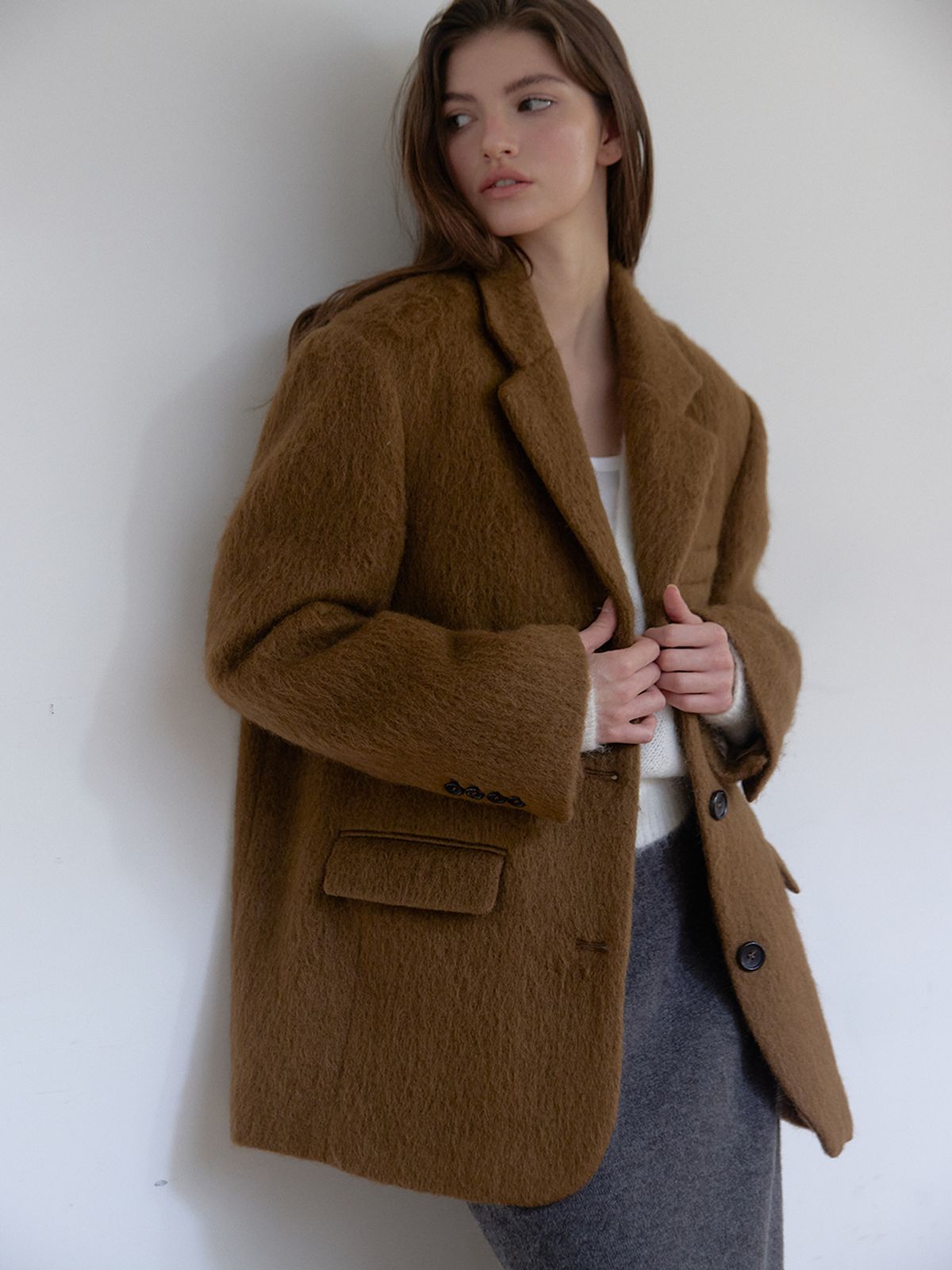 아수라(ASURA) MOHAIR WOOL JACKET [BROWN]