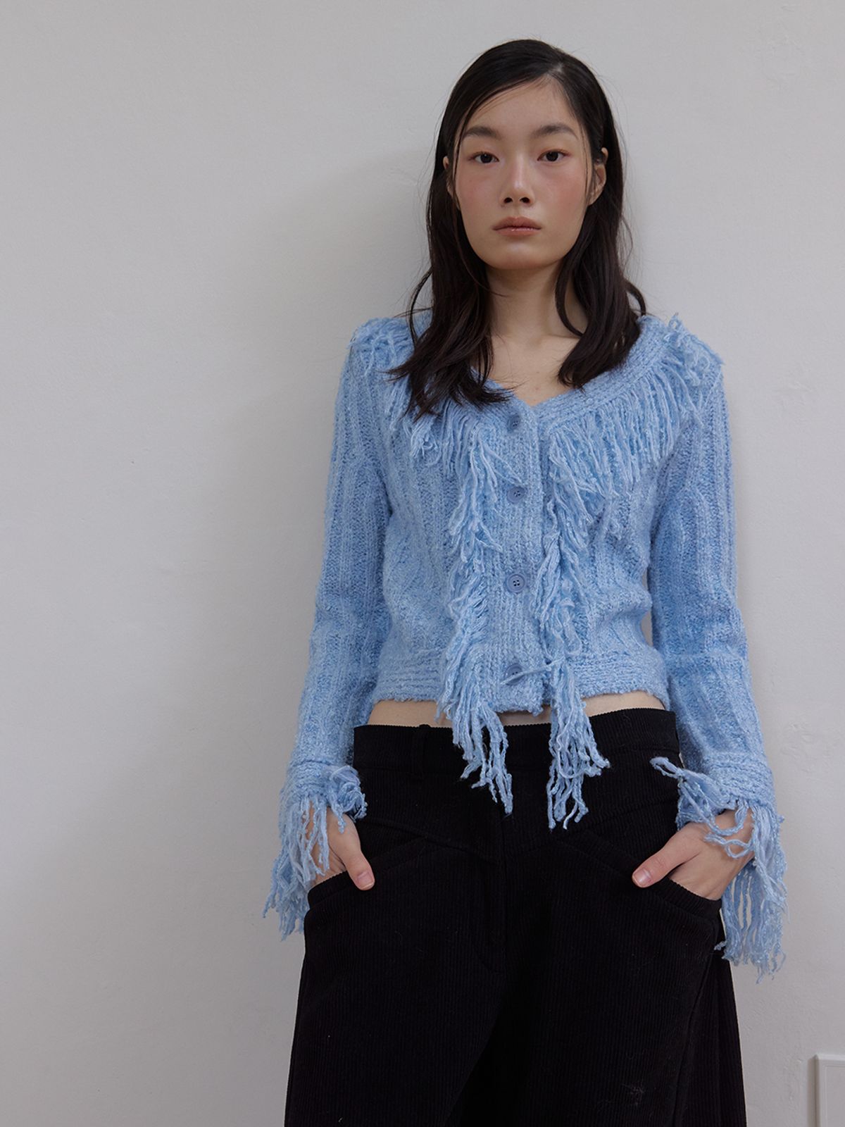 아수라(ASURA) HAILEY TASSEL CADIGAN (SKY BLUE)