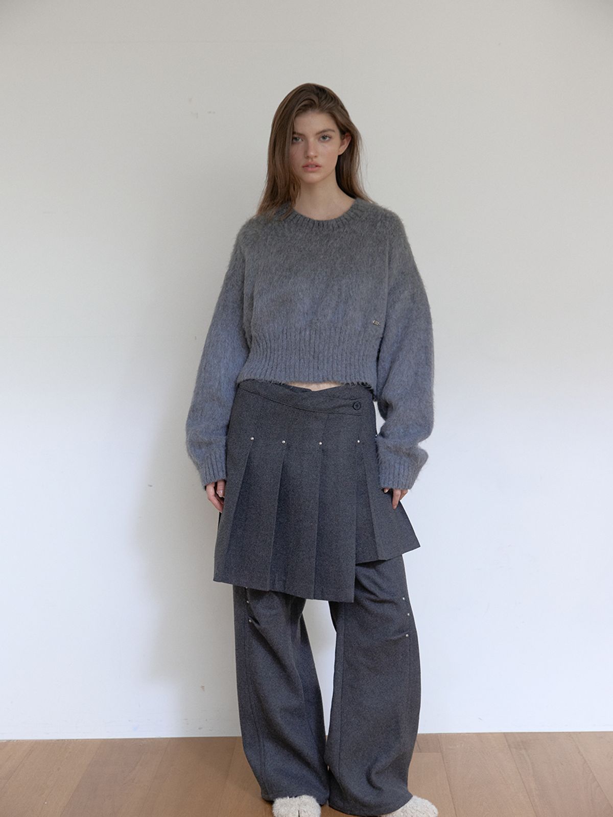 아수라(ASURA) WOOL RIVET PANTS (CHARCOAL)