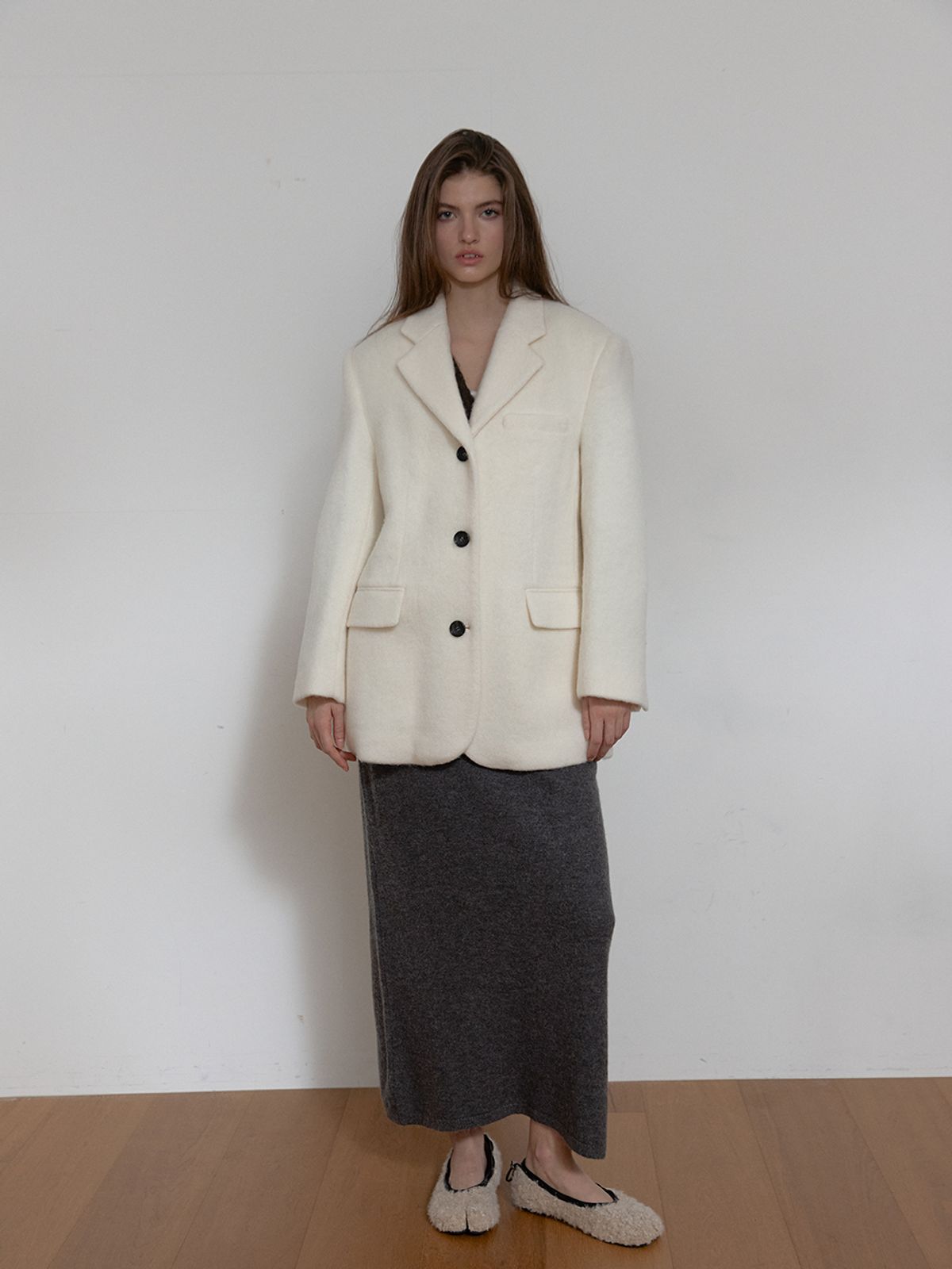 아수라(ASURA) MOHAIR WOOL JACKET (IVORY)