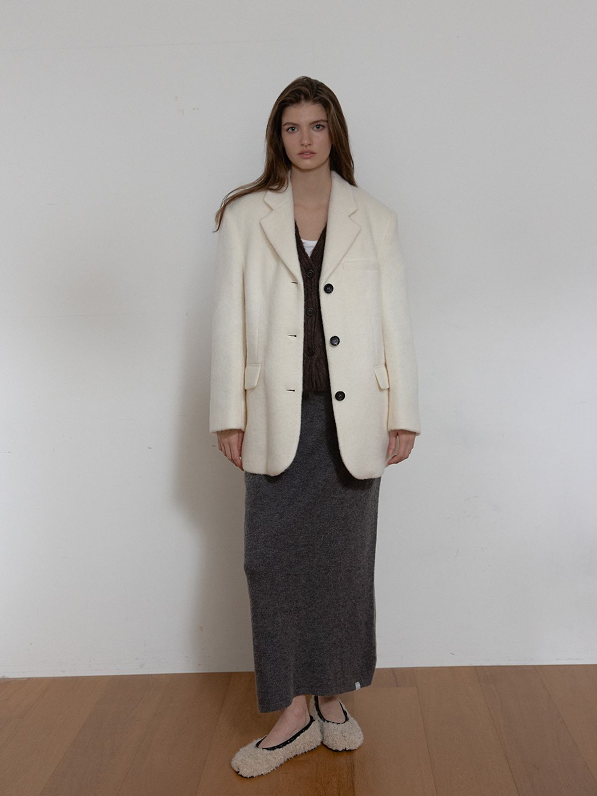 아수라(ASURA) MOHAIR WOOL JACKET (IVORY)