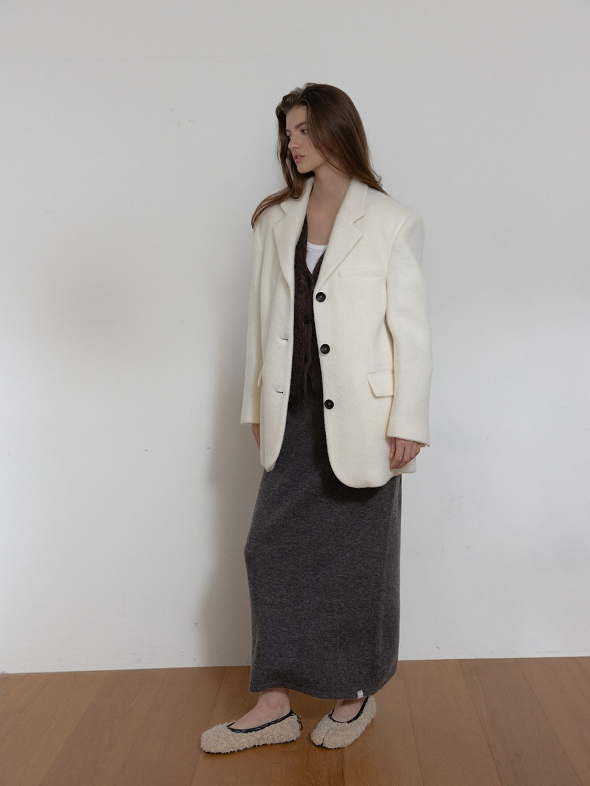 아수라(ASURA) MOHAIR WOOL JACKET (IVORY)