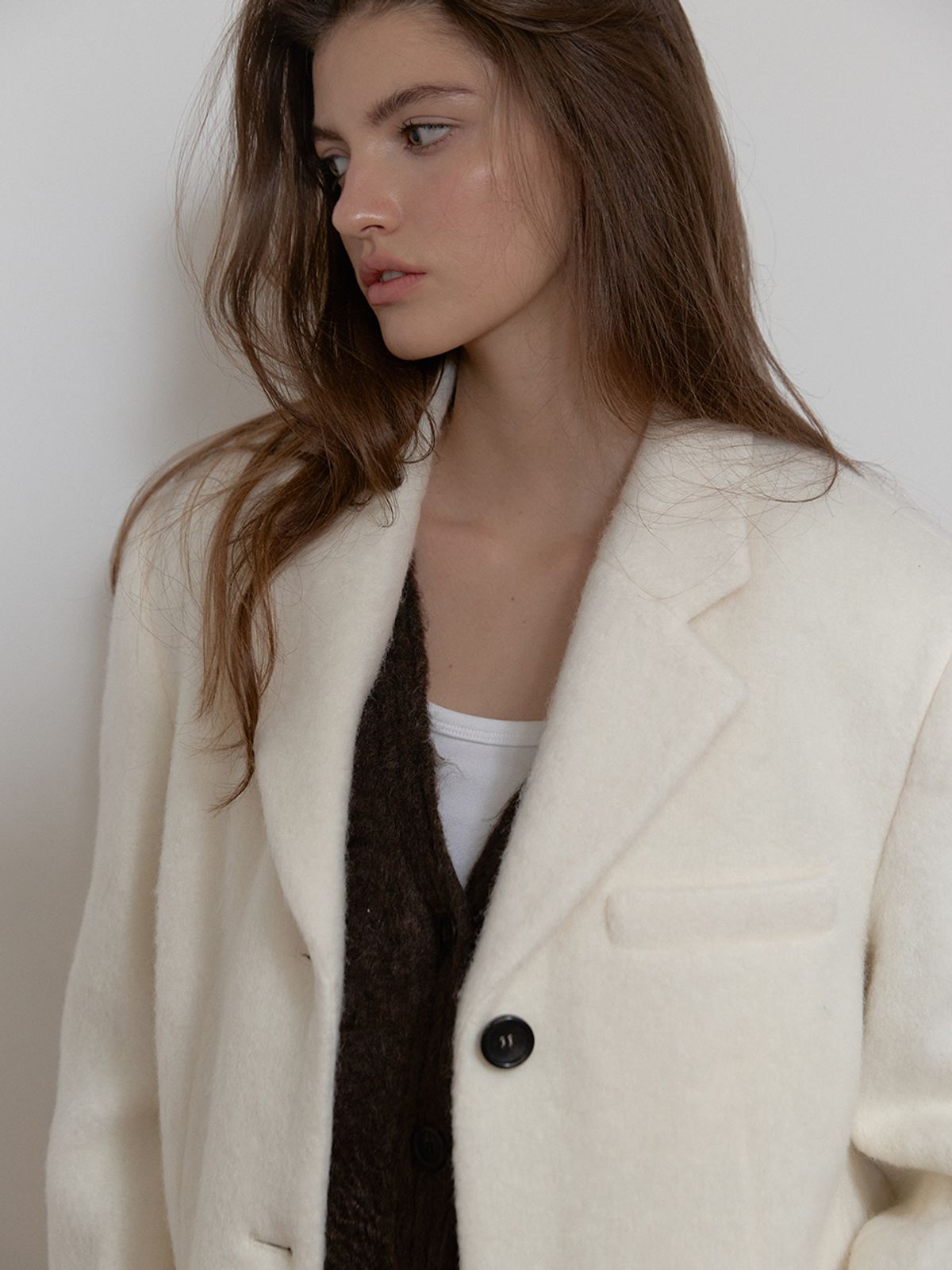 아수라(ASURA) MOHAIR WOOL JACKET (IVORY)