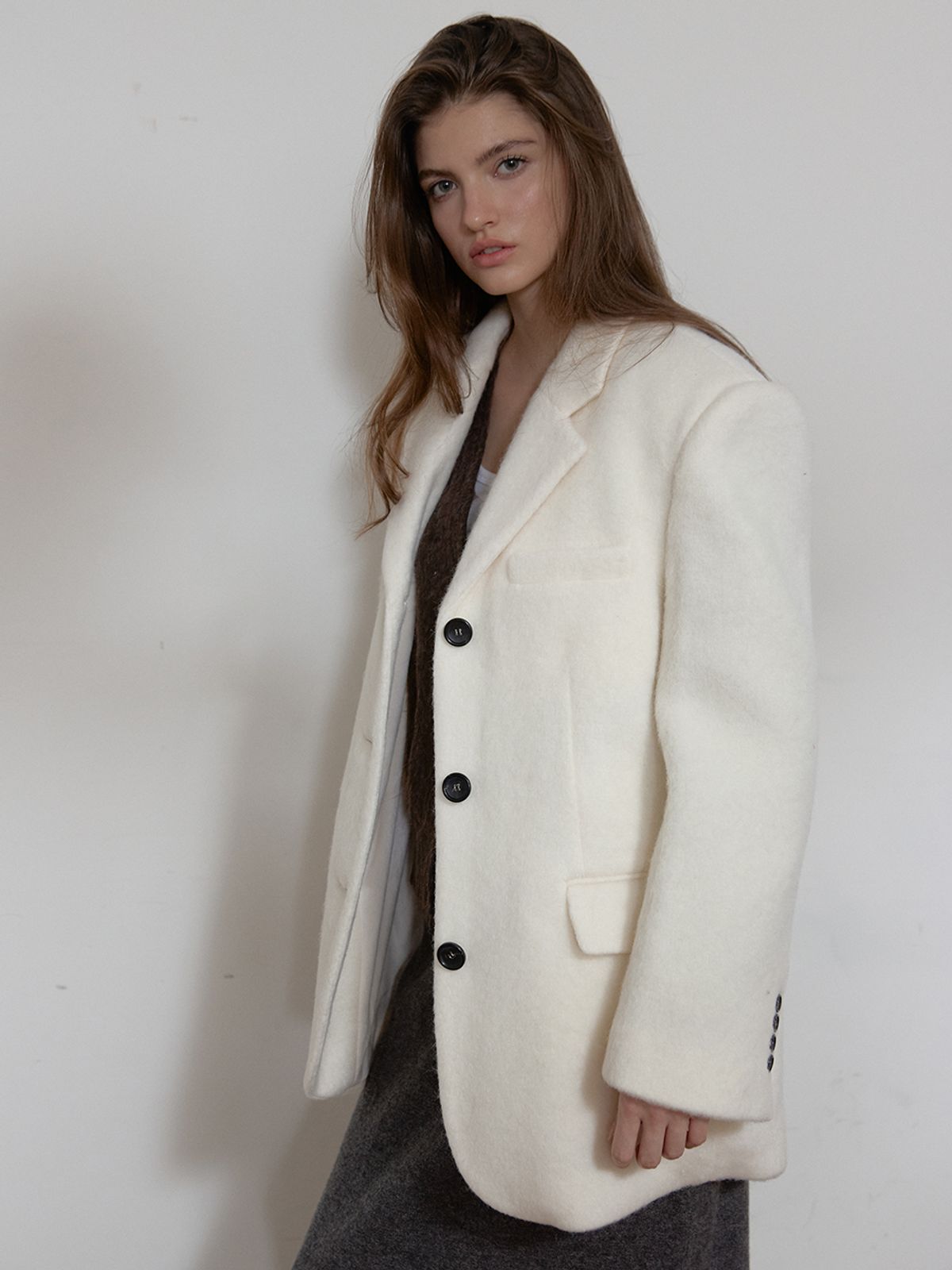 아수라(ASURA) MOHAIR WOOL JACKET (IVORY)