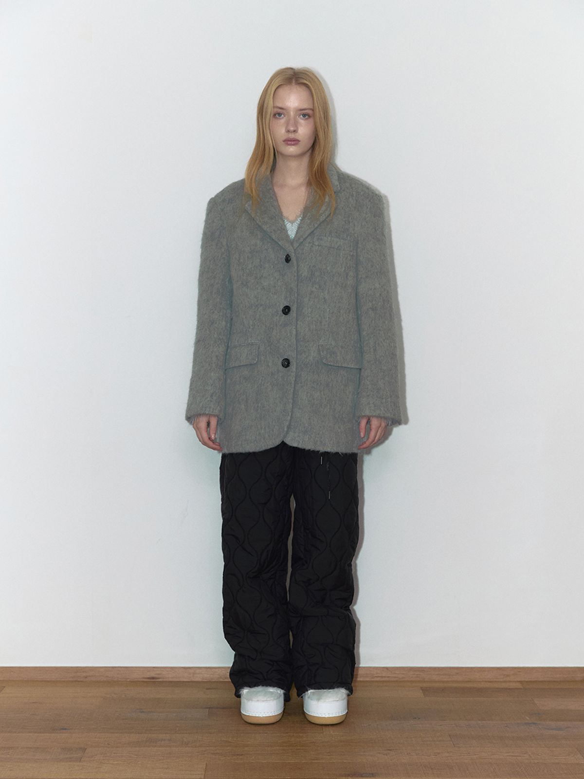 아수라(ASURA) MOHAIR WOOL JACKET (MELANGE GREY)
