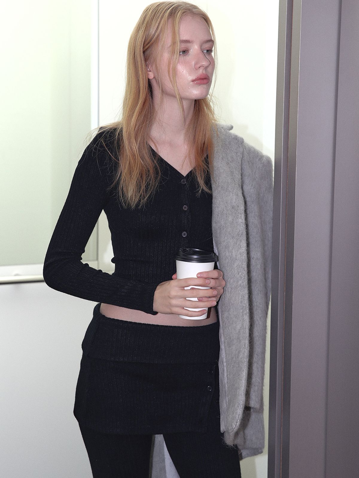 아수라(ASURA) AS BASIC CARDIGAN FW [BLACK]