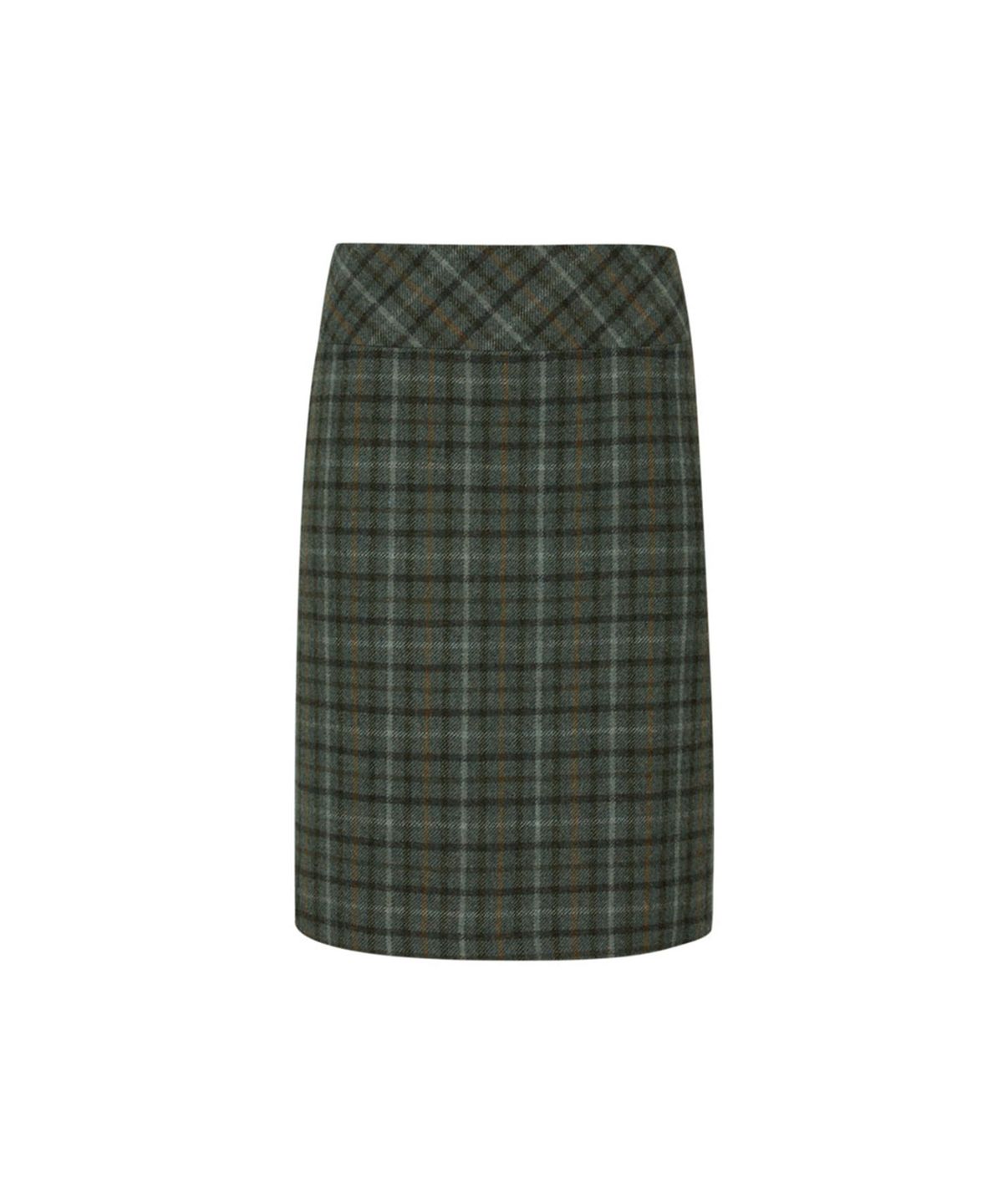 루루서울(LOULOUSEOUL) Joy Wool Check Midi Skirt (Green)