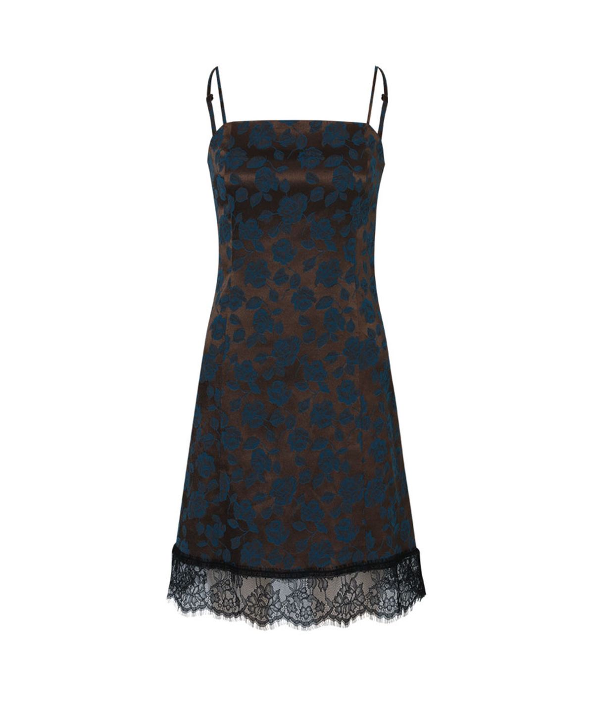 루루서울(LOULOUSEOUL) West Jacquard Slim Midi Dress (Brown)