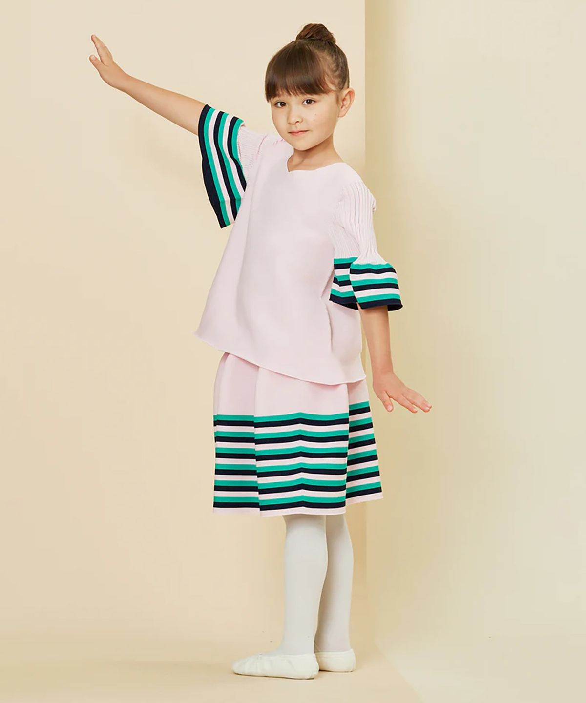 씨에프씨엘(CFCL) (W) 포터리 키즈 숏 슬리브 탑 파스텔 핑크 POTTERY KID SLEEVE TOP