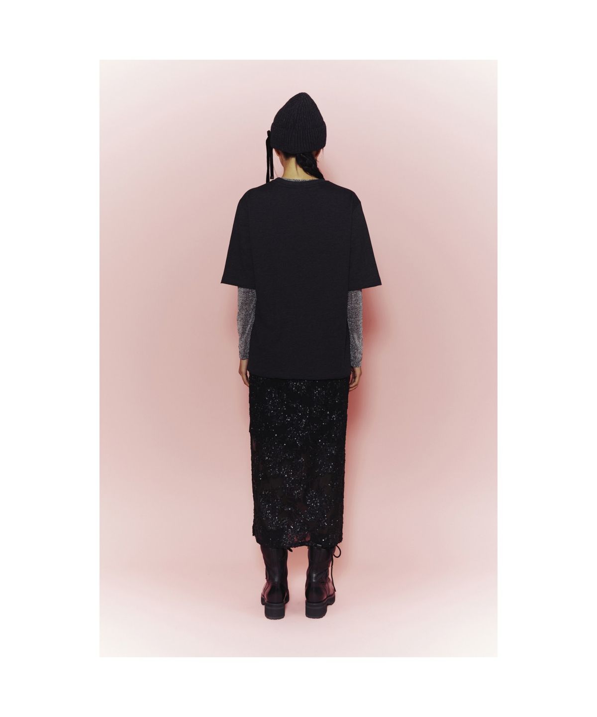 럭키슈에뜨(LUCKY CHOUETTE) [Holiday Edition] Metal Slim Fit Long-Sleeved T-shirts (silver) LFTAS25050SVX