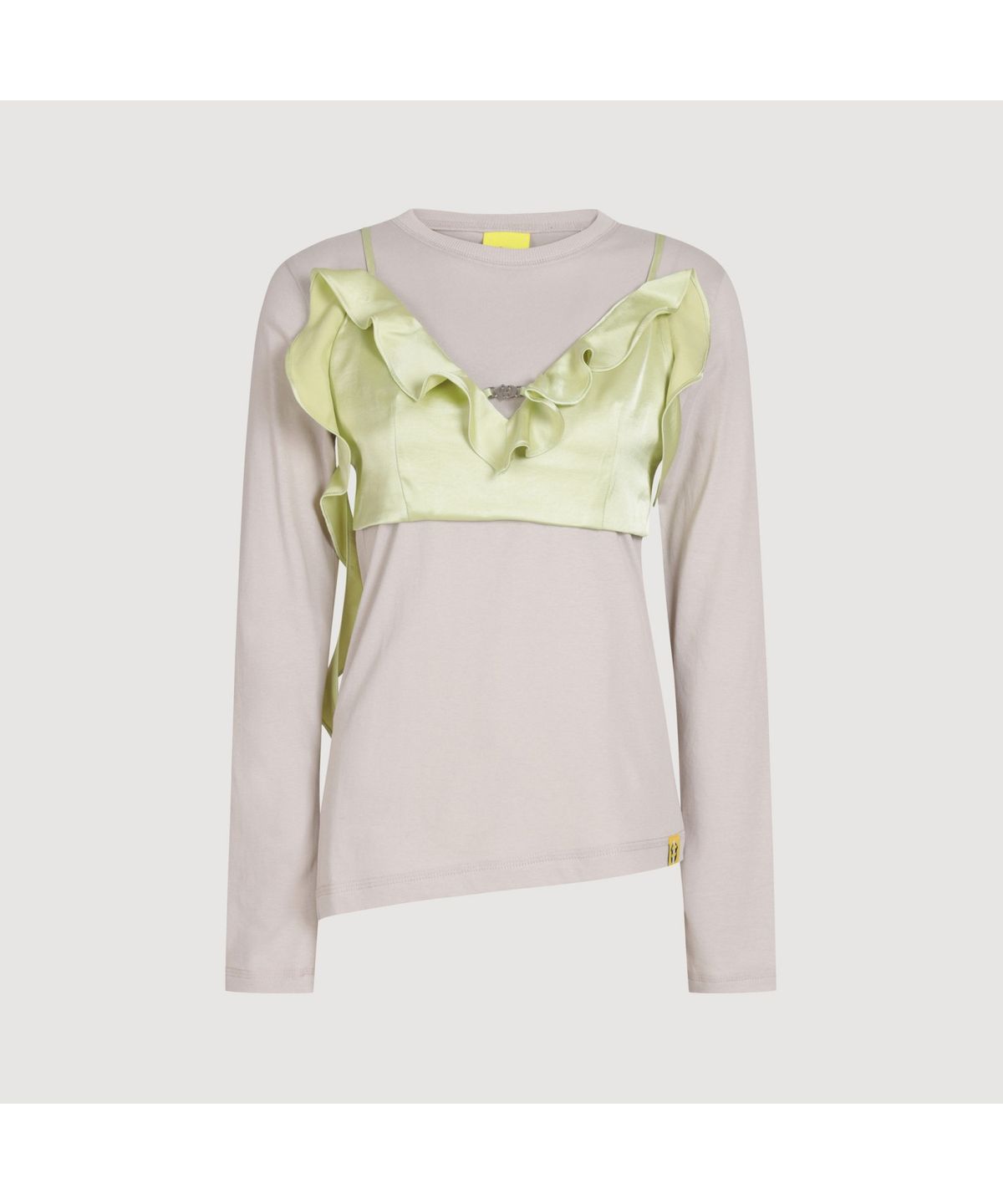 럭키슈에뜨(LUCKY CHOUETTE) [Holiday Edition] Bustier Long Sleeve T-shirts (Single Wear) (beige) LFTAS25040BEX