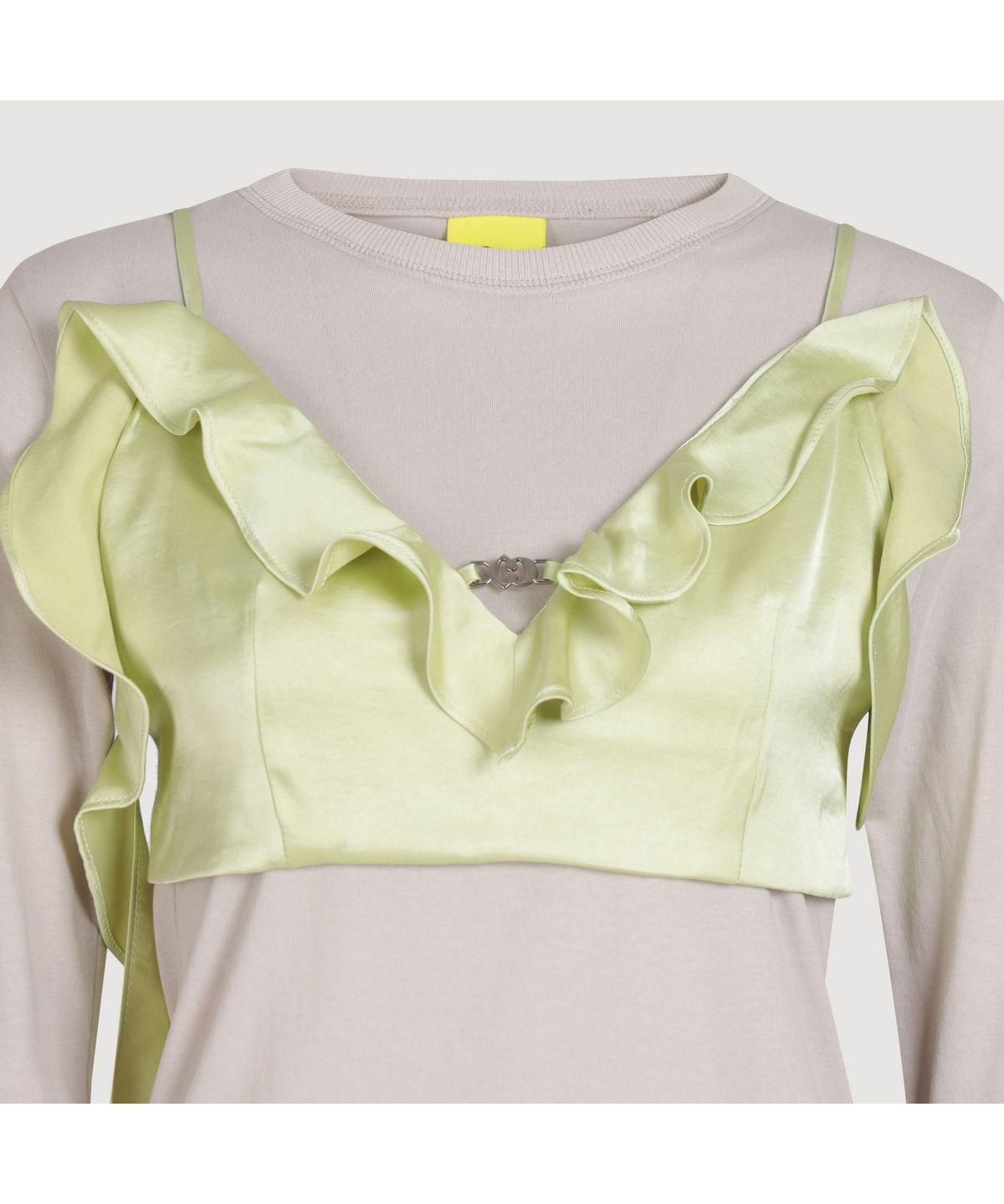 럭키슈에뜨(LUCKY CHOUETTE) [Holiday Edition] Bustier Long Sleeve T-shirts (Single Wear) (beige) LFTAS25040BEX