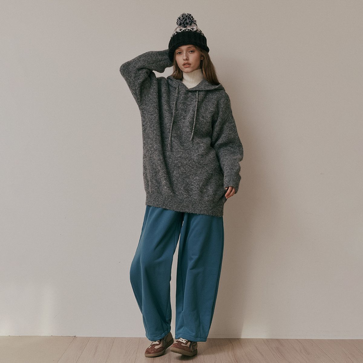 에이앤레이(AEIREI) AR_Wide sweat banding pants_BLUE
