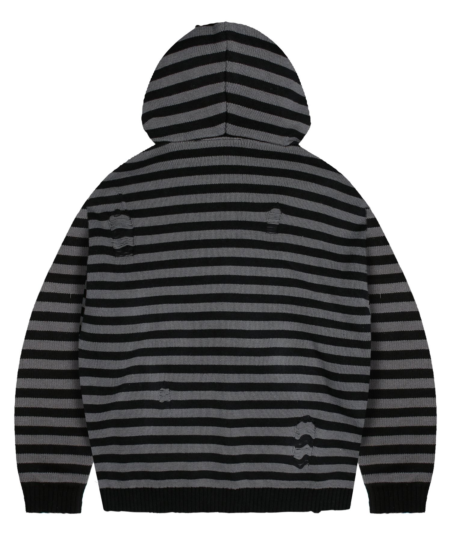 ★XTONZ★DAMAGE STRIPE KINT HOOD ZIP UP MUSINSA | XTONZ XTK131 Damage Stripe Knit Hoodie (PURPLE)