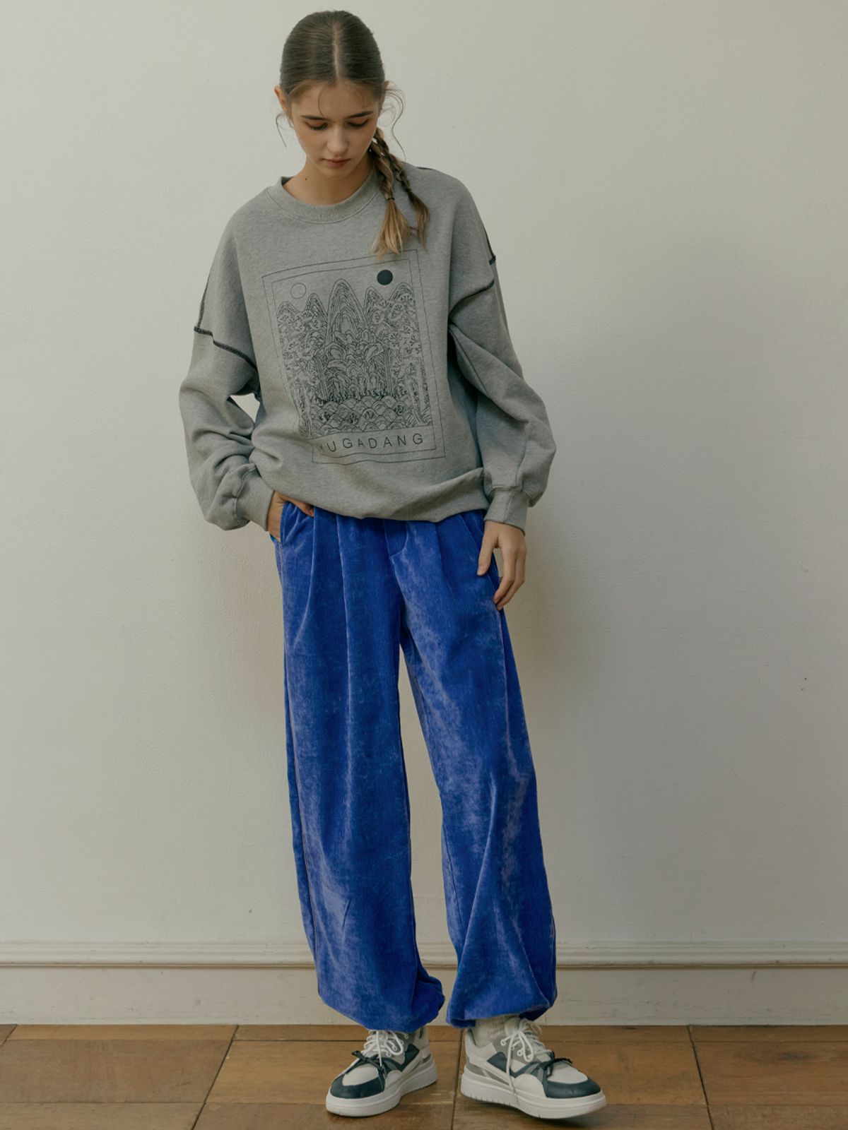 유가당(YUGADANG) 벨벳 와이드팬츠/FW/ Free size jogger pants