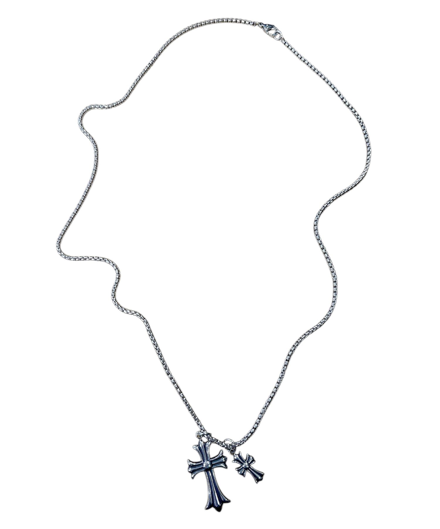 ネックレス・チョーカー SK8ER ROCK Multy Cross Ovallink Chain Surgical Steel Necklac MUSINSA | SK8ER ROCK Two Crosses Surgical Steel Necklace