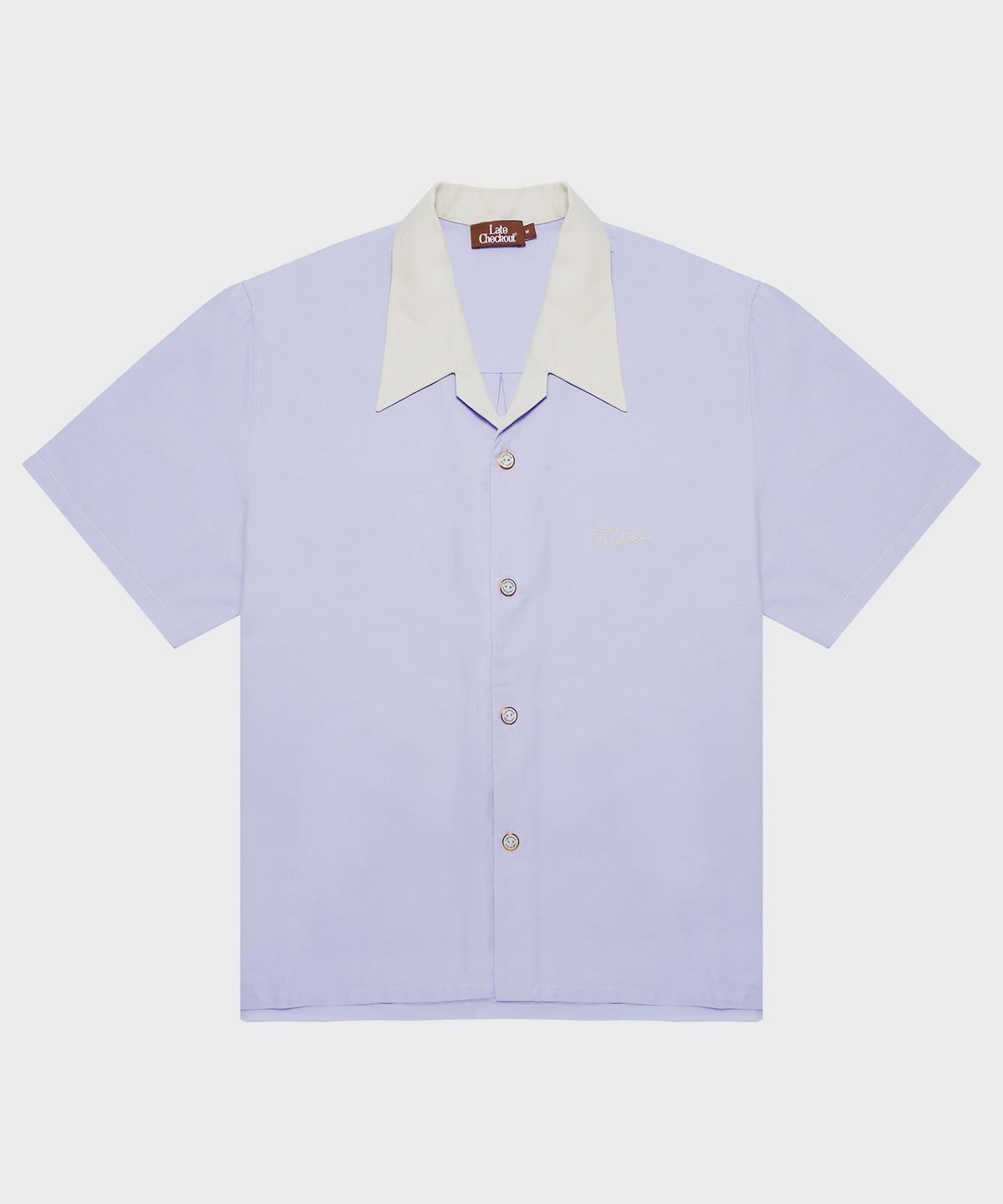 레이트 체크아웃(LATE CHECKOUT) (U) 숏 슬리브 셔츠 라일락 SHORT SLEEVE SHIRT LILIAC