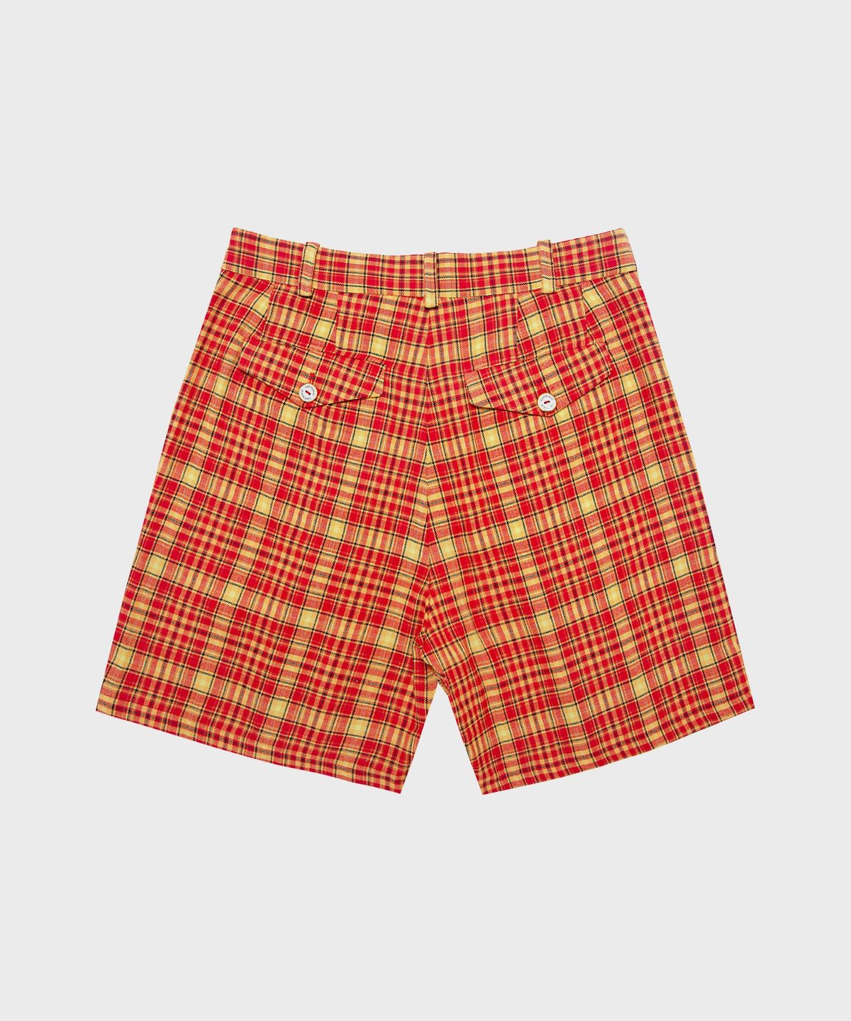 레이트 체크아웃(LATE CHECKOUT) (U) 체커드 쇼츠 오렌지/옐로우 CHECKERED SHORTS ORANGE/YELLOW