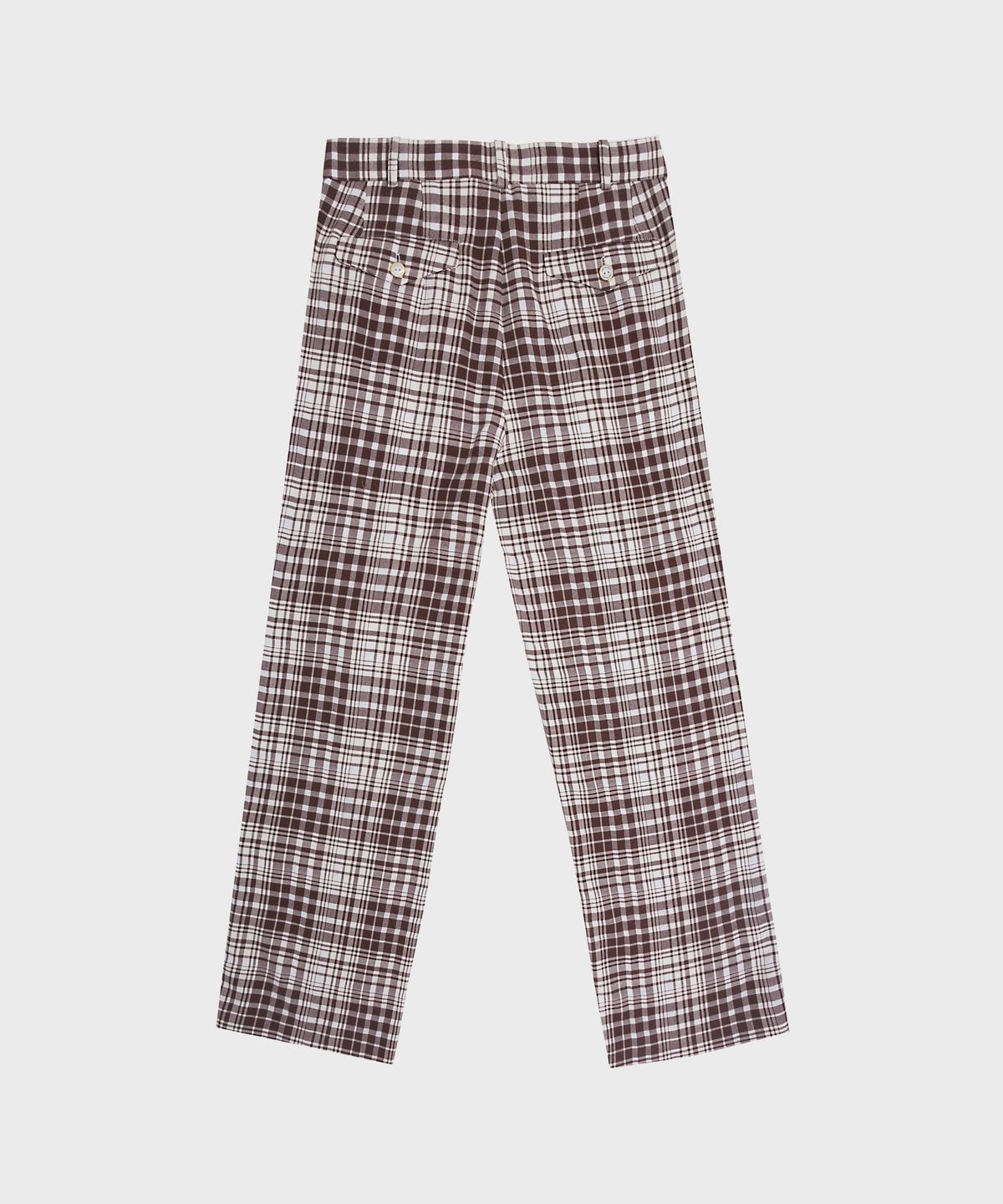 레이트 체크아웃(LATE CHECKOUT) (U) 체커드 트라우저 브라운/화이트 CHECKERED TROUSERS BROWN/WHITE