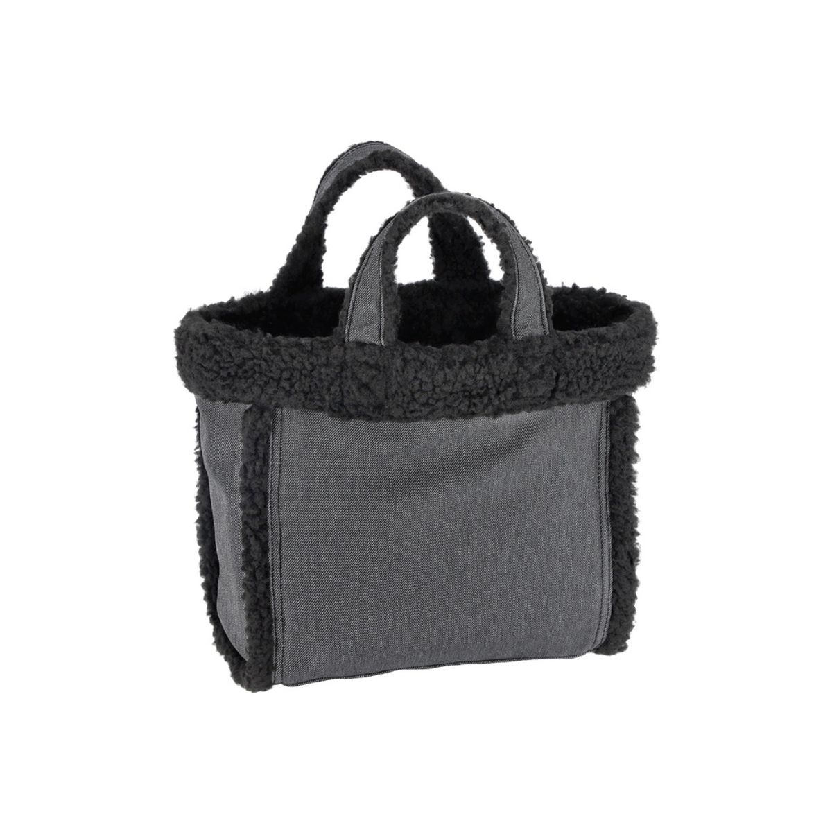 레스포색(LESPORTSAC) 블랙 데님/블랙 셰르파 스몰 투웨이 데님 토트백 [1559.LA79]