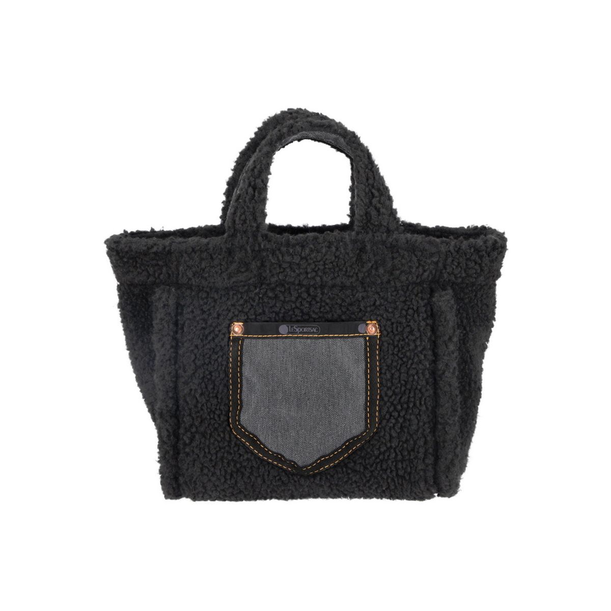 레스포색(LESPORTSAC) 블랙 데님/블랙 셰르파 스몰 투웨이 데님 토트백 [1559.LA79]