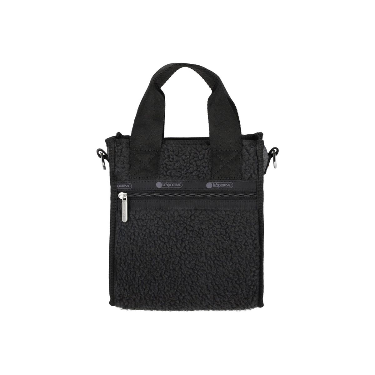 레스포색(LESPORTSAC) 블랙 데님/블랙 셰르파 미니 N/S 토트백 [1609.LA79]