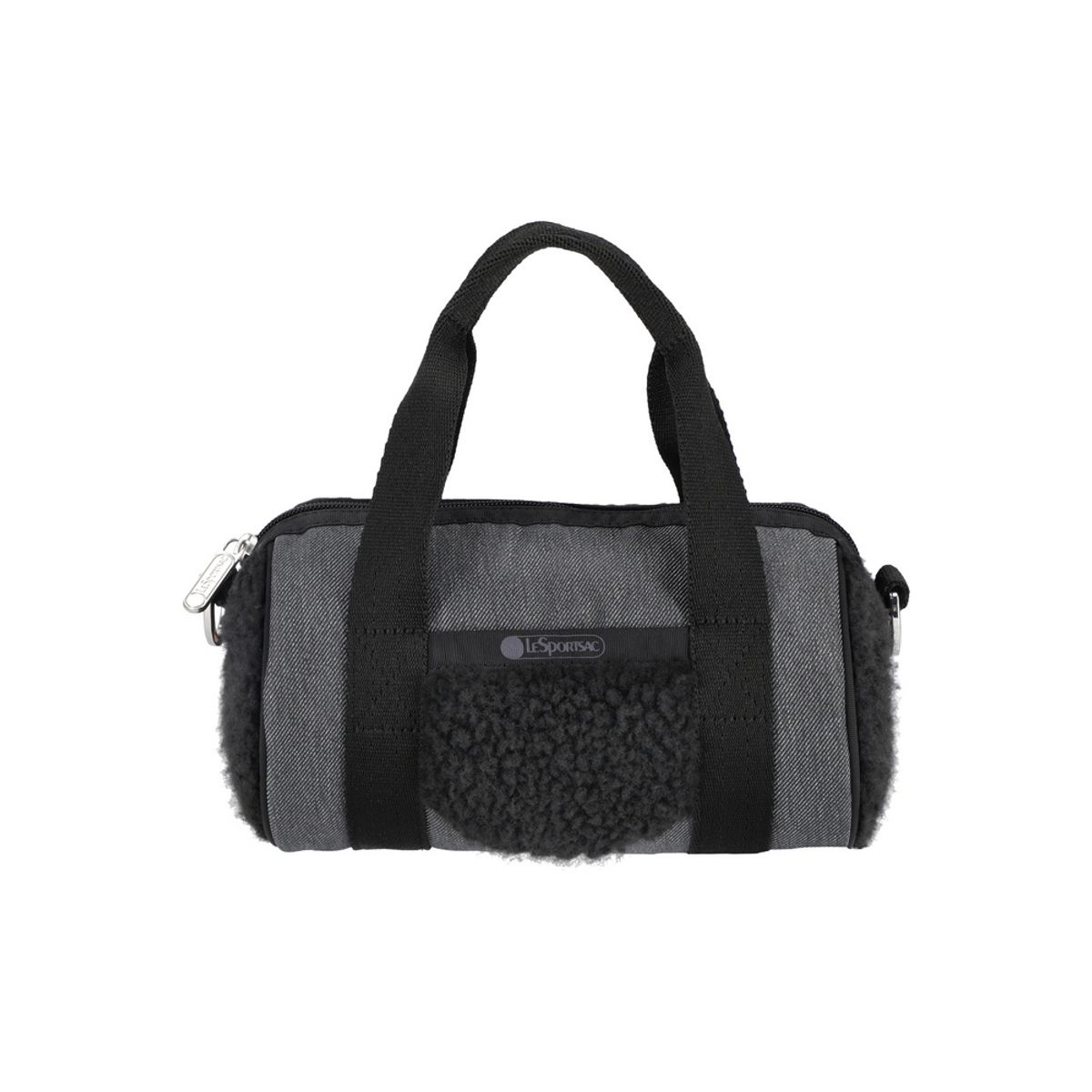 레스포색(LESPORTSAC) 블랙 데님/블랙 셰르파 롤 백 [1586.LA79]