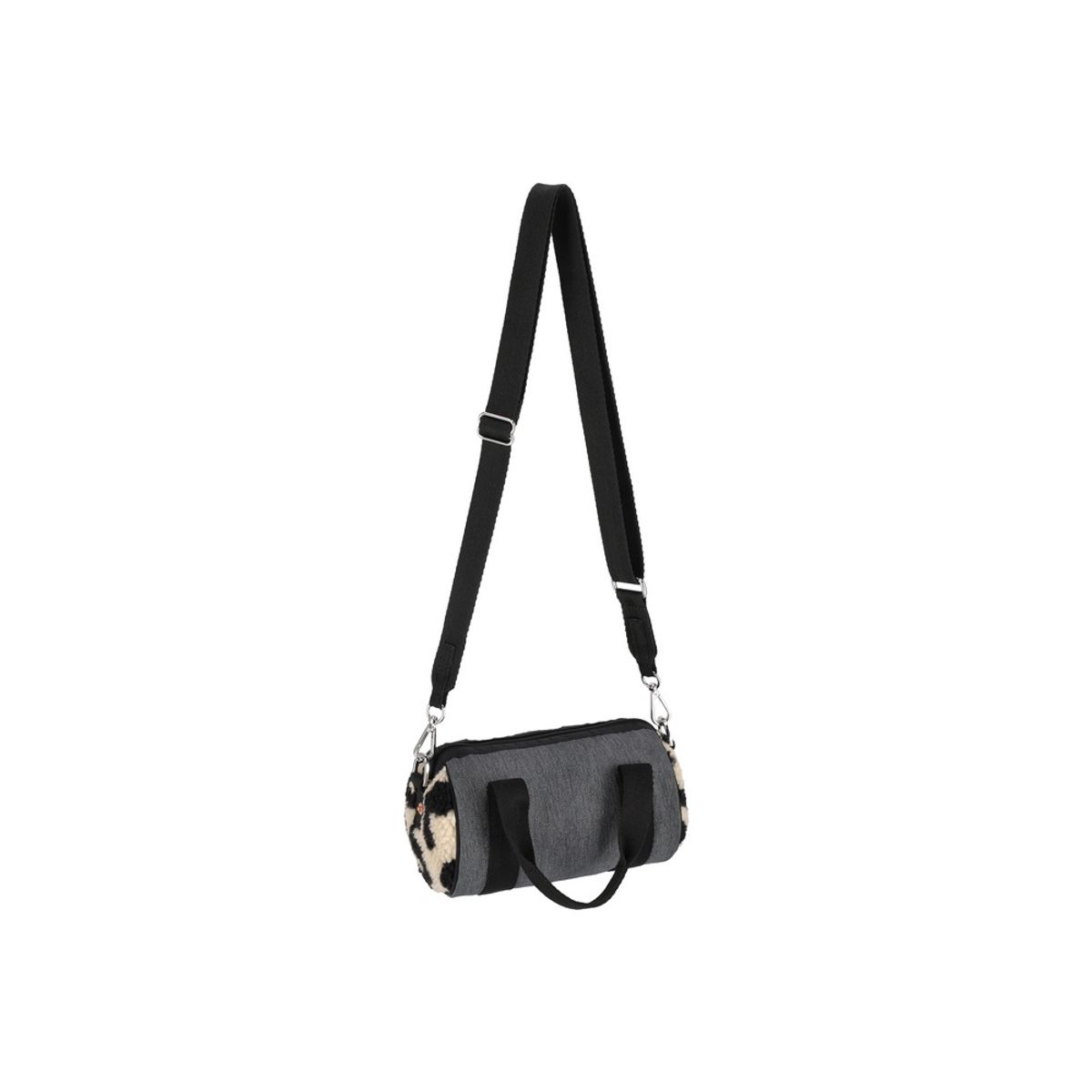 레스포색(LESPORTSAC) 블랙 데님/레오파드 셰르파 롤 백 [1586.LA80]