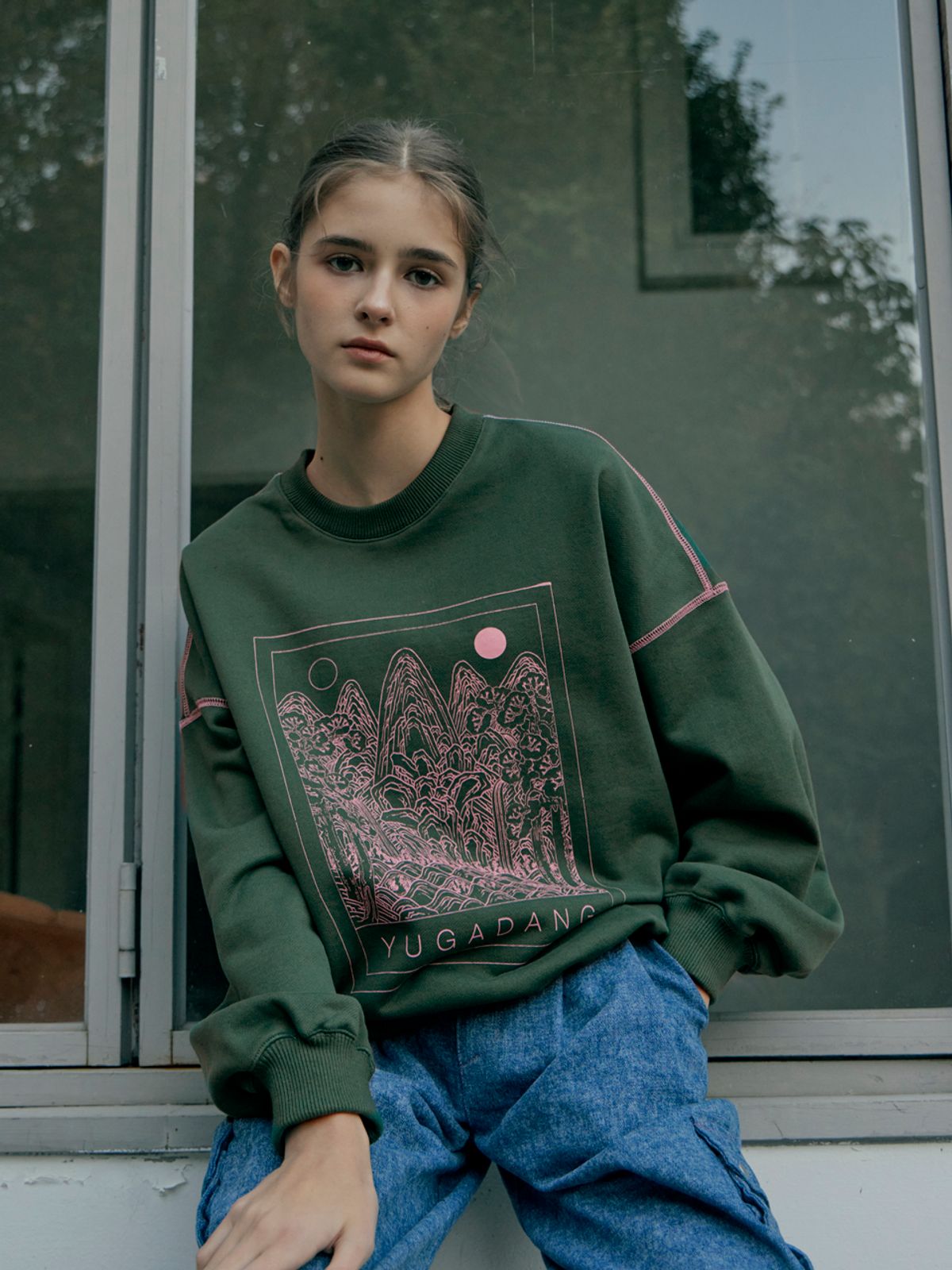 유가당(YUGADANG) 일월오봉도 스웻셔츠_Green/FW/Sweety Sweatshirt