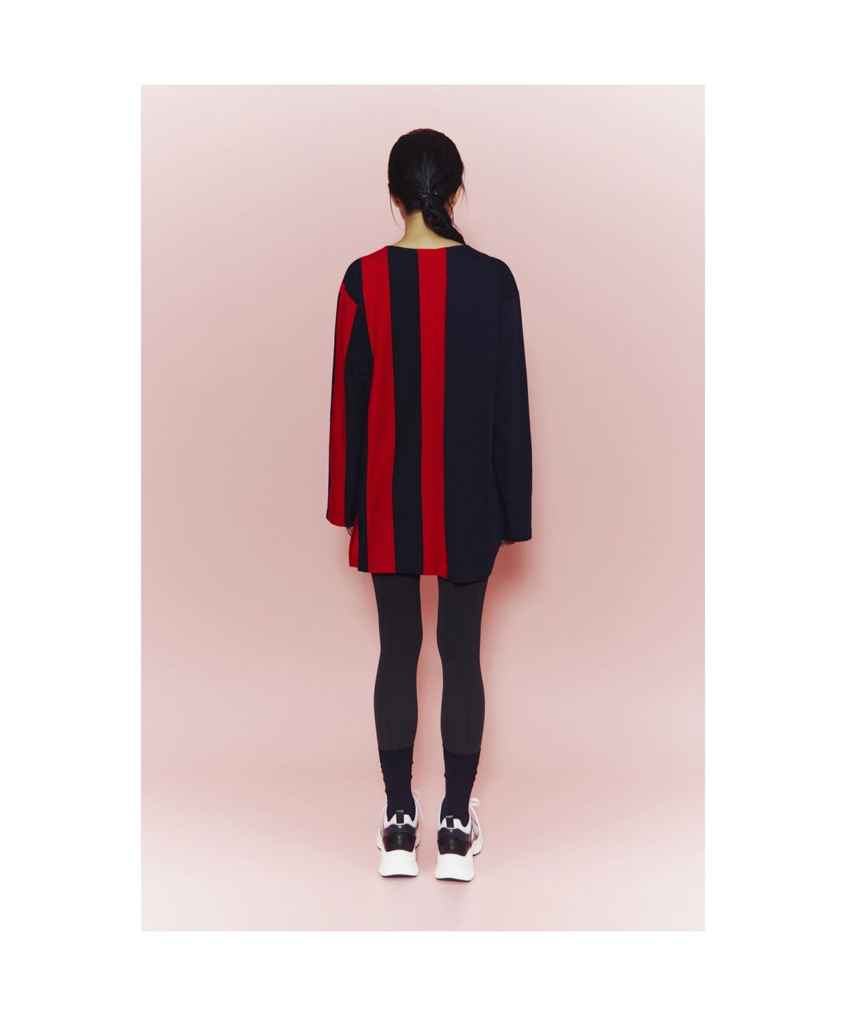 럭키슈에뜨(LUCKY CHOUETTE) [Holiday Edition] Stripe Solid MIX Long Sleeve T-shirts (red) LFTAS25060REX