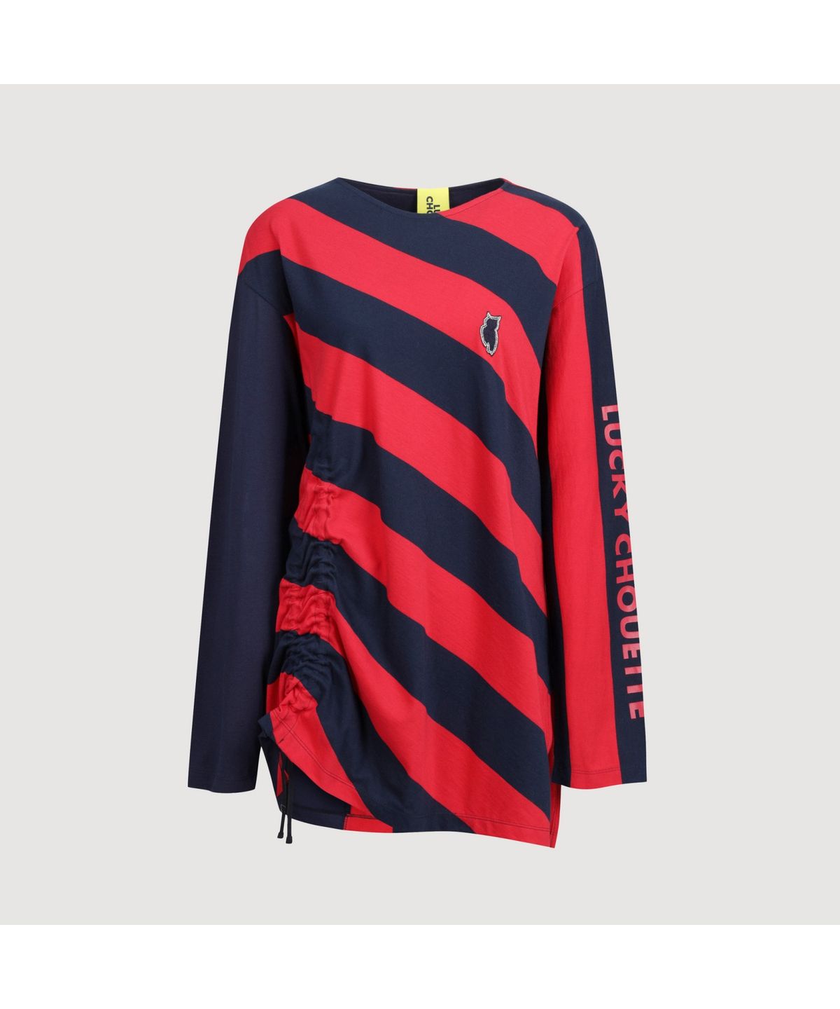 럭키슈에뜨(LUCKY CHOUETTE) [Holiday Edition] Stripe Solid MIX Long Sleeve T-shirts (red) LFTAS25060REX