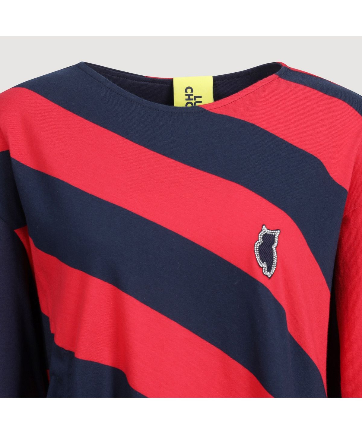 럭키슈에뜨(LUCKY CHOUETTE) [Holiday Edition] Stripe Solid MIX Long Sleeve T-shirts (red) LFTAS25060REX
