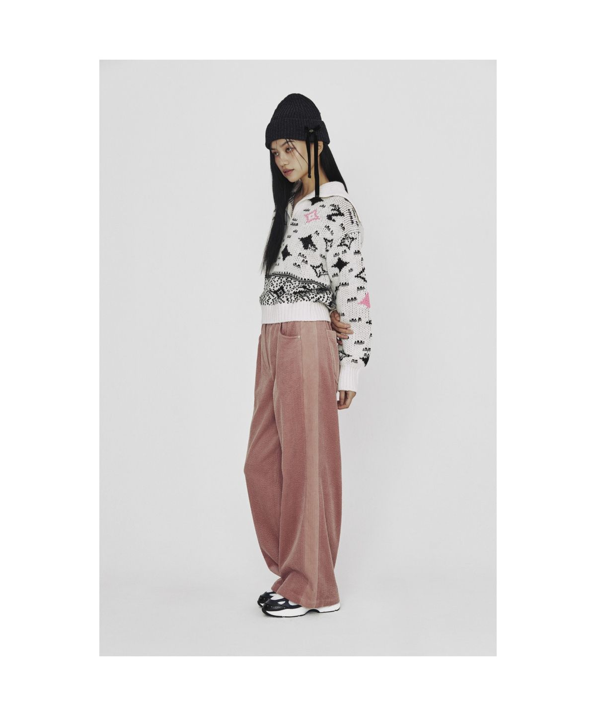 럭키슈에뜨(LUCKY CHOUETTE) [Holiday Edition] Sailor Jacquard Knitwear Pullover (ivory) LFWAS25010IVX