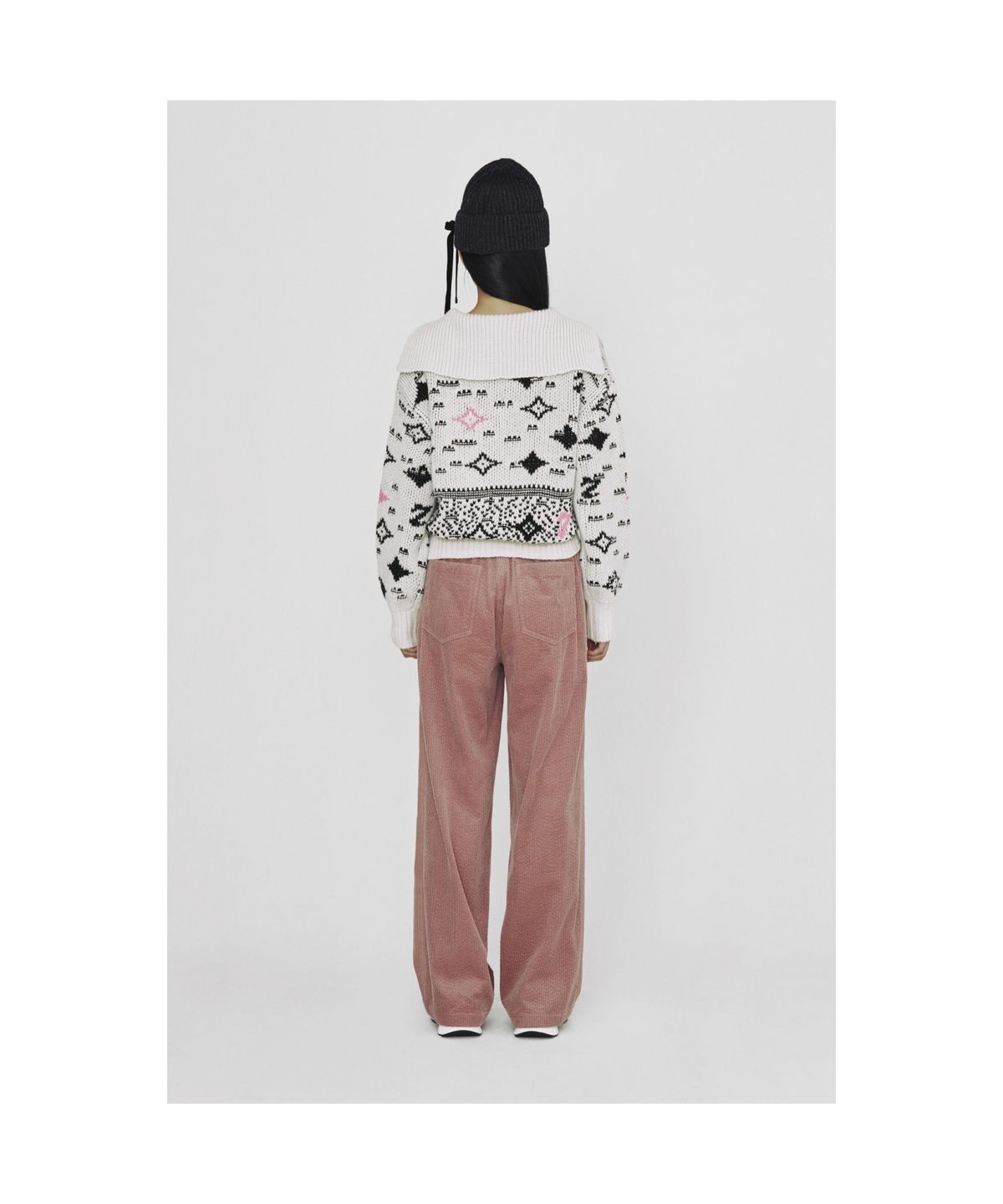 럭키슈에뜨(LUCKY CHOUETTE) [Holiday Edition] Sailor Jacquard Knitwear Pullover (ivory) LFWAS25010IVX